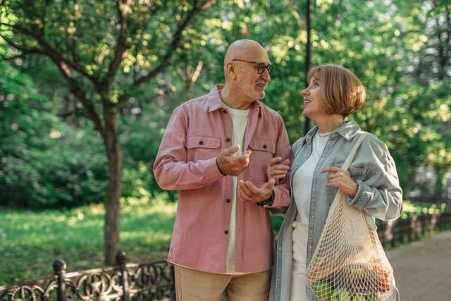 older couple talking