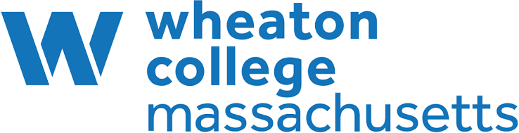 Wheaton College Massachusetts logo with a stylized 'W' and the college name written in blue.