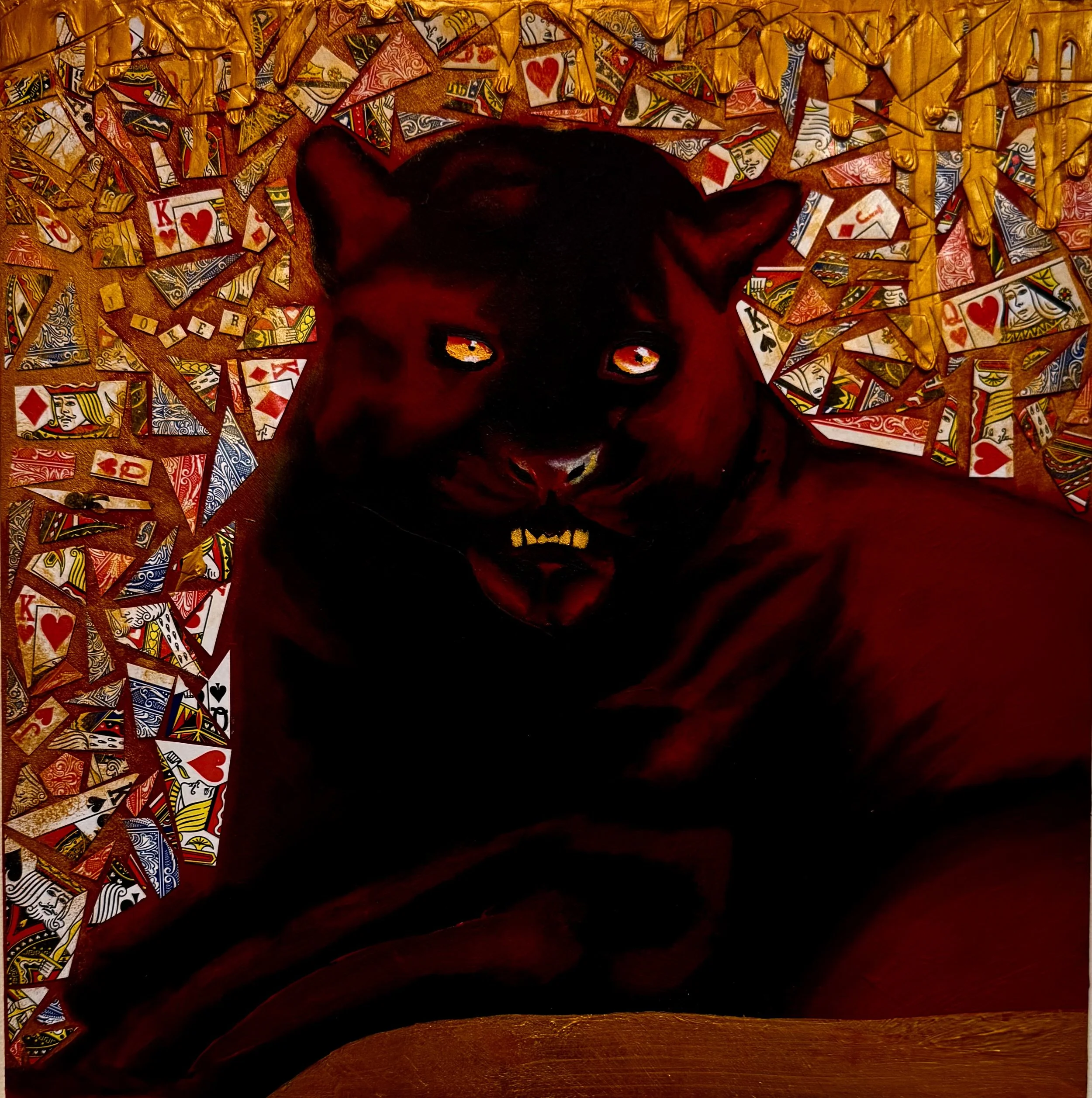 "Royalty" - acrylic and playing cards  (2025)