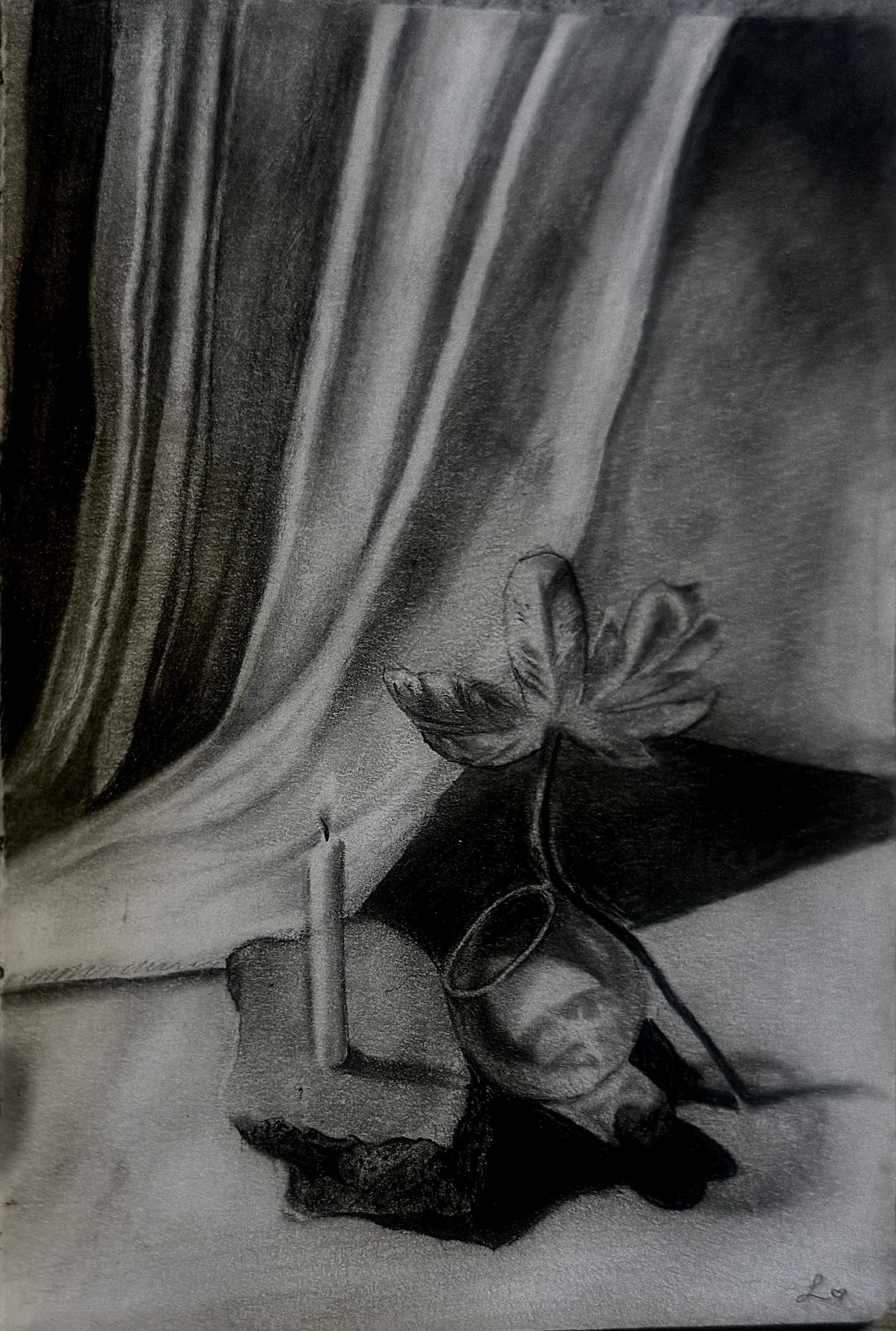 Still Life in graphite and charcoal - drawn from observation (2025)