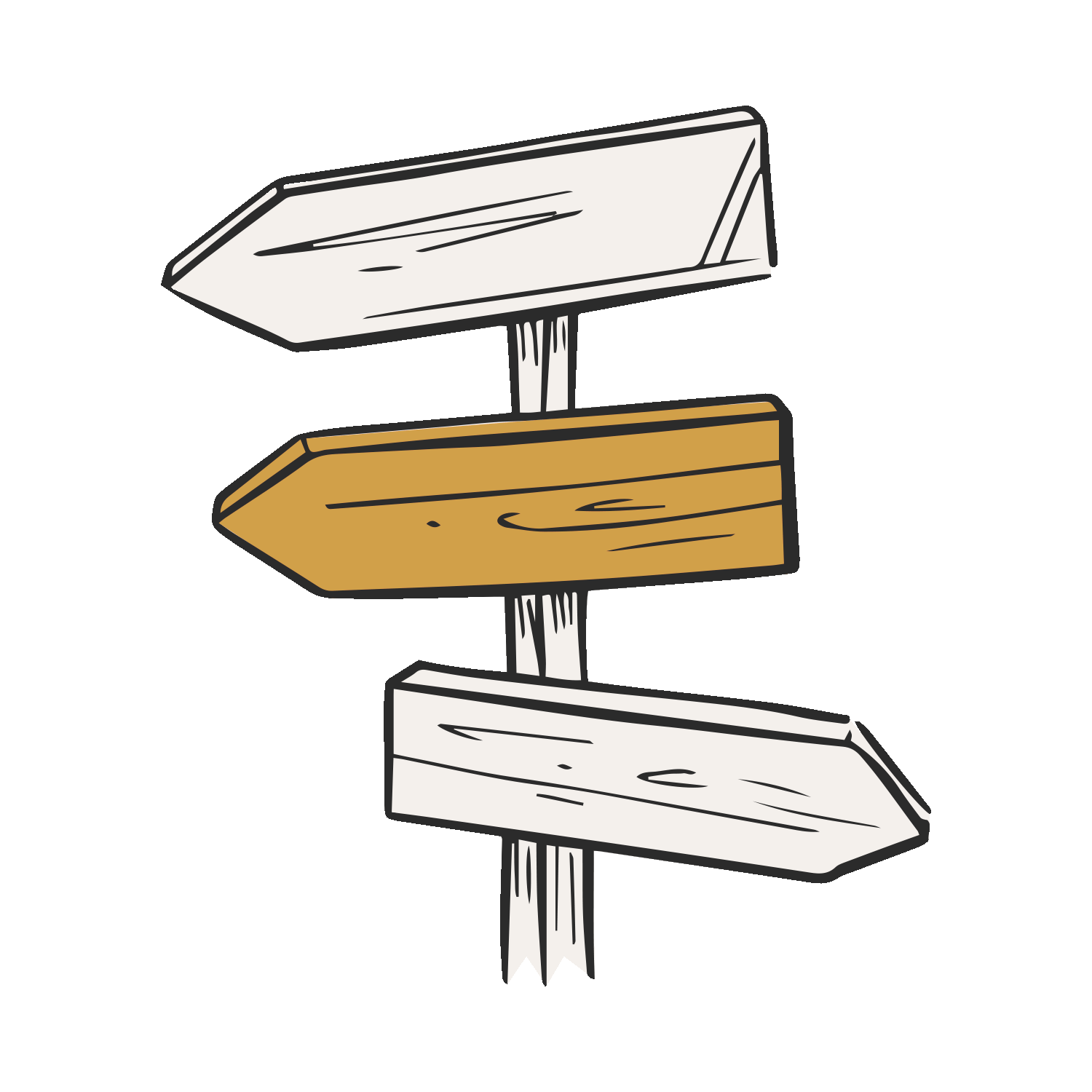 Way finding sign with 3 options