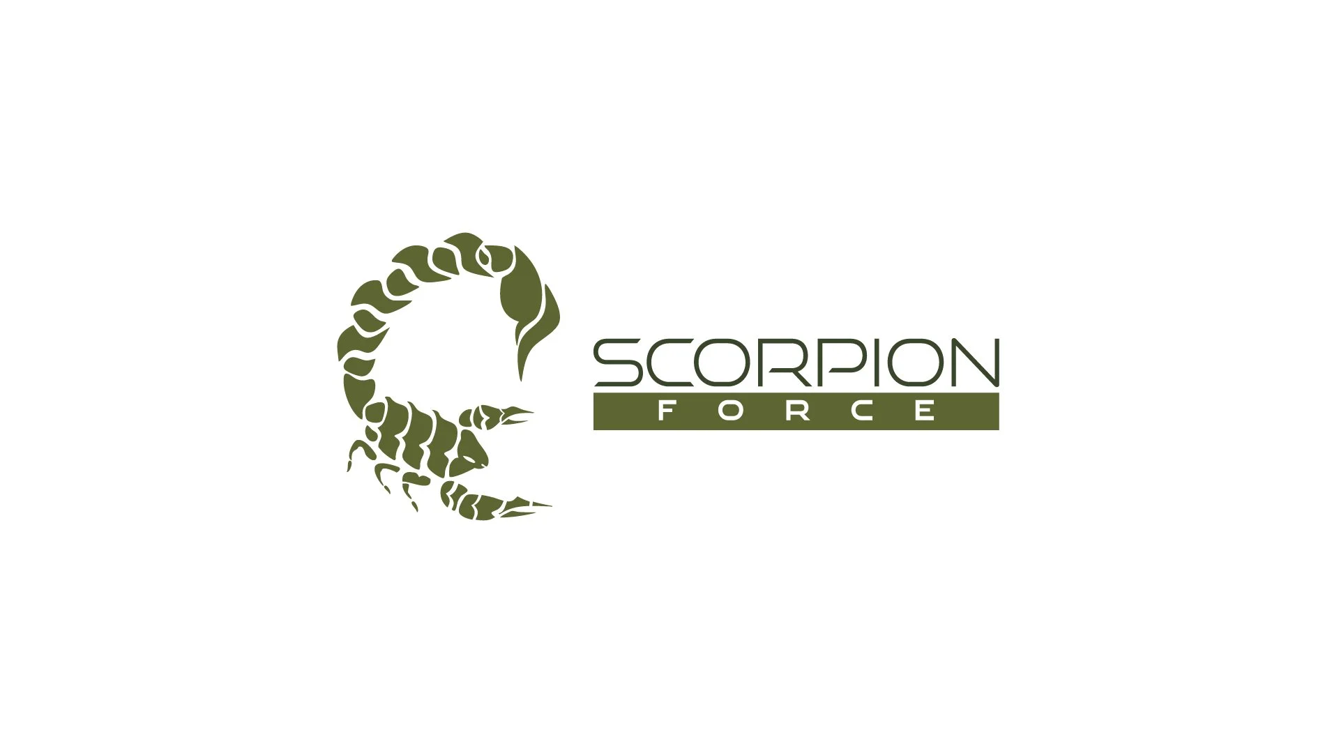Logo of Scorpion Force featuring a stylized green scorpion and the words 'Scorpion Force' in black and green text.