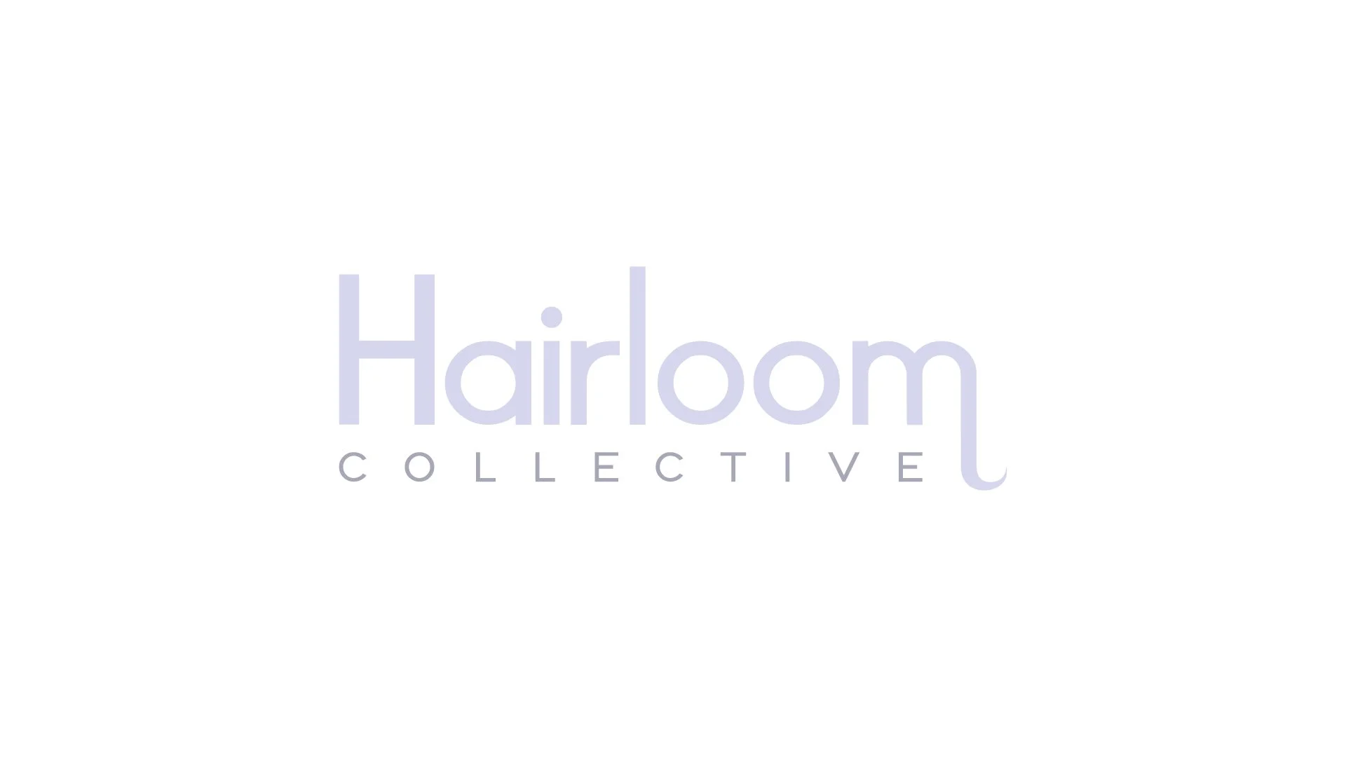 Logo for Hairloom Collective with purple and gray text on a white background.