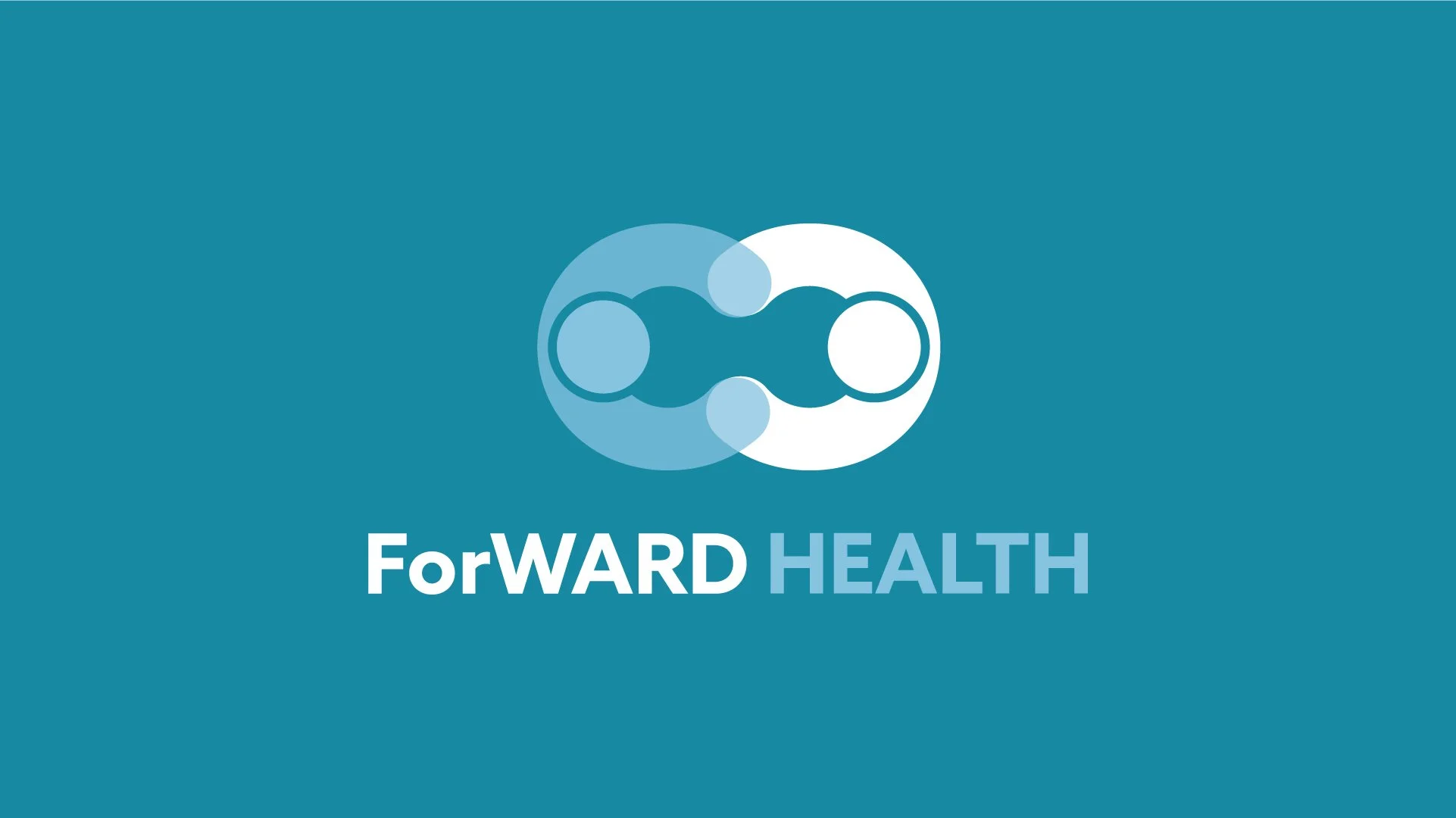 A logo with two interconnected circles, one in light blue and one in white, representing health and partnership, with the text "ForWARD HEALTH" underneath on a teal background.