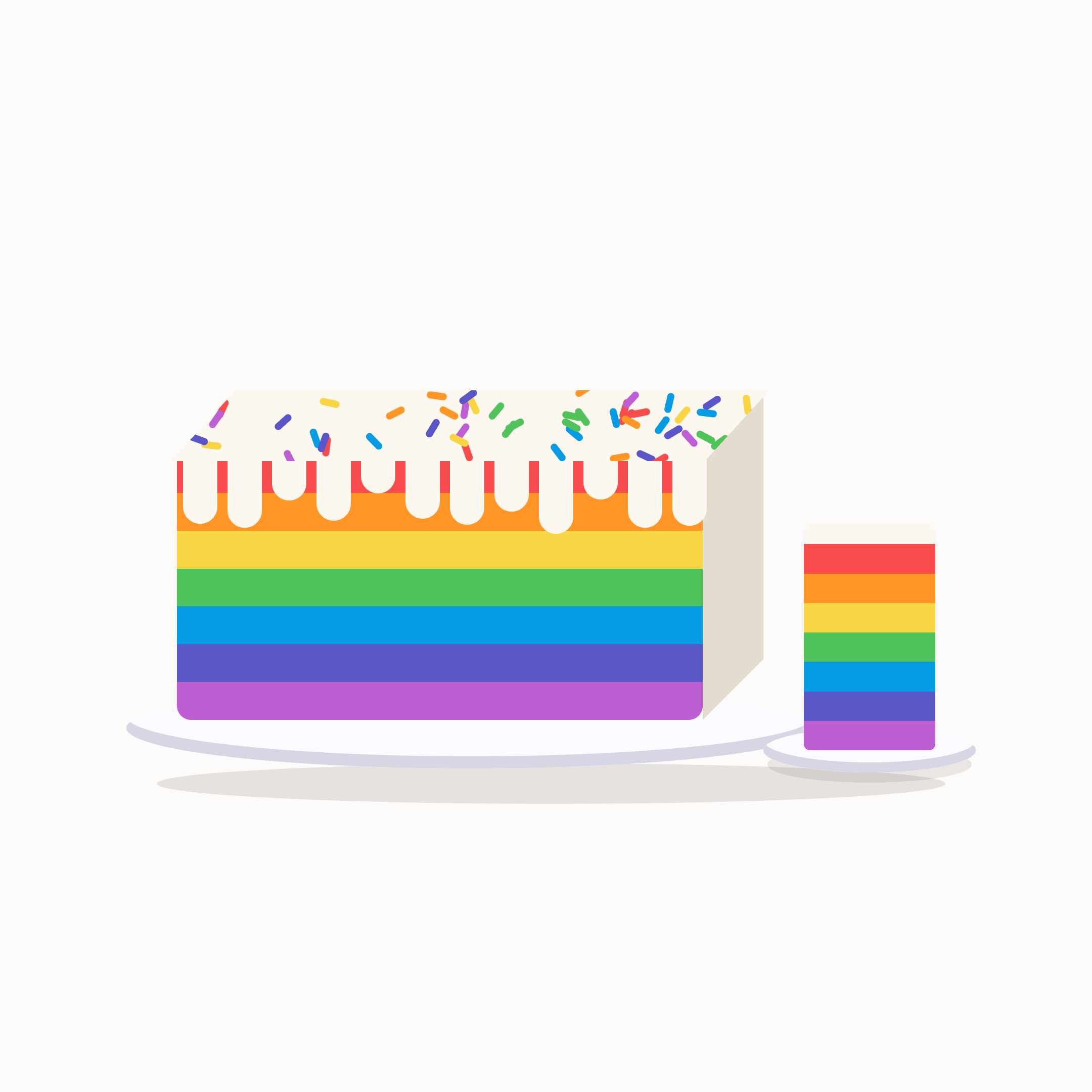 Rainbow Seven Layer Cake