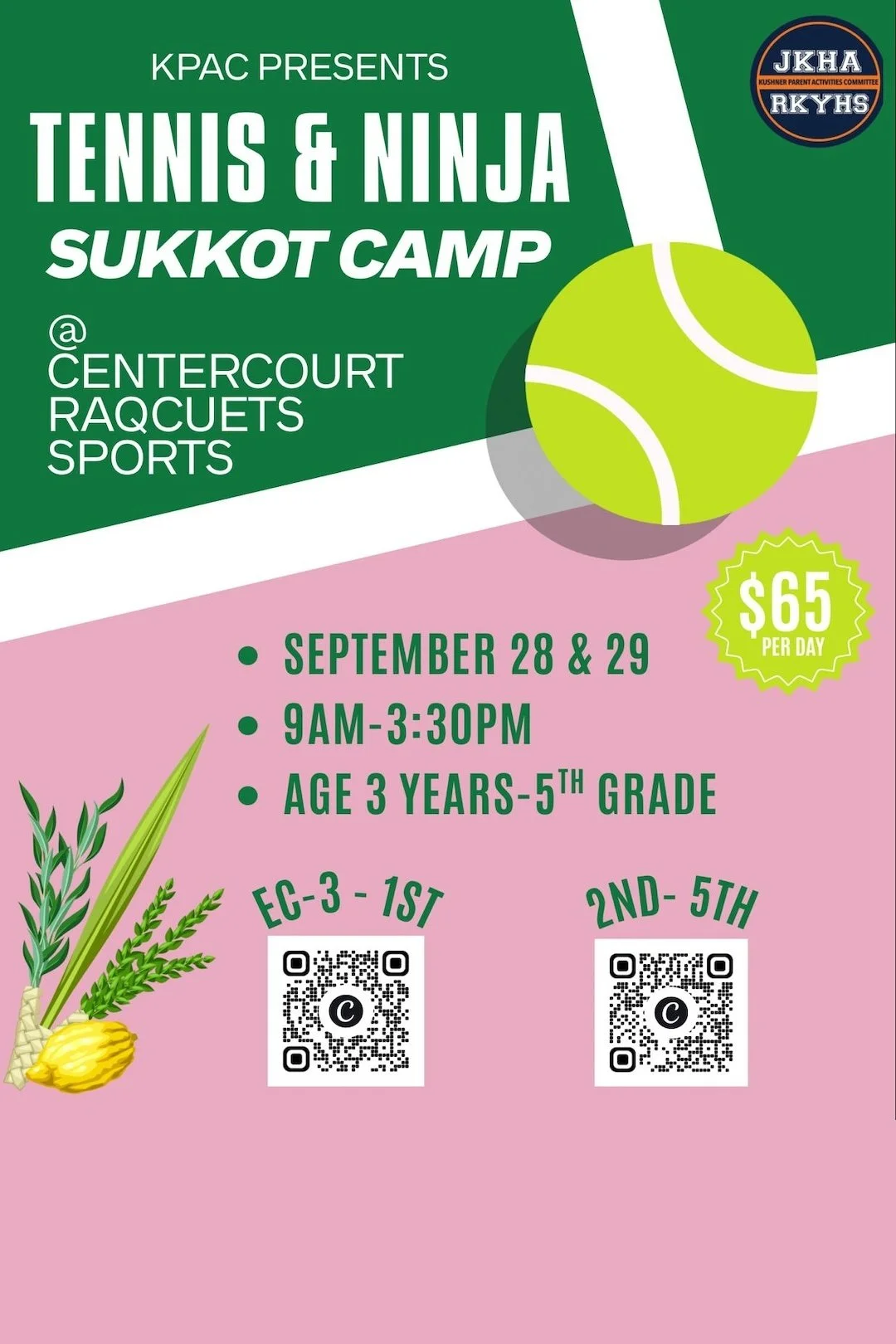 Kushner Tennis & Ninja Sukkot Camp