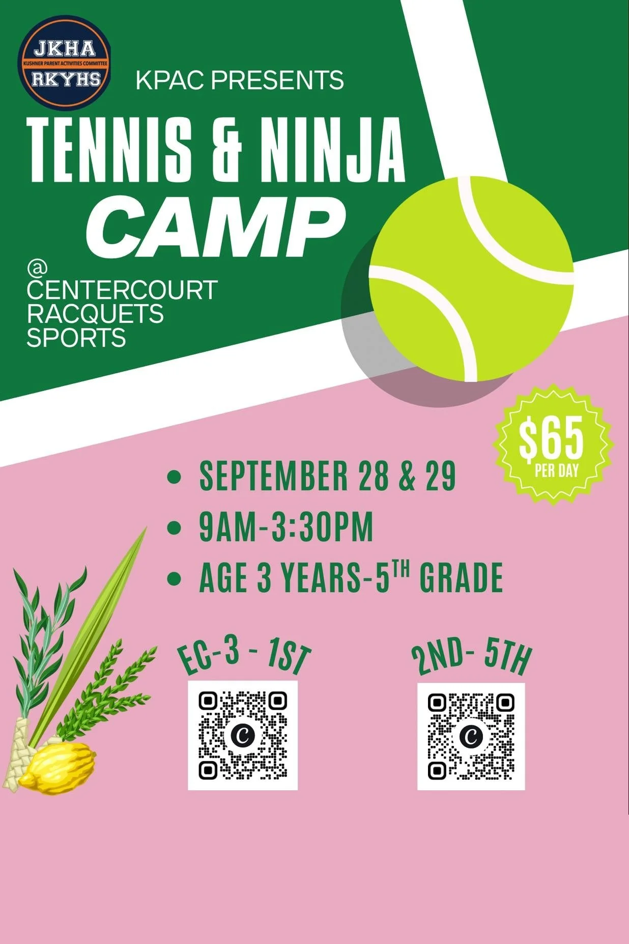 Kushner Tennis & Ninja Sukkot Camp