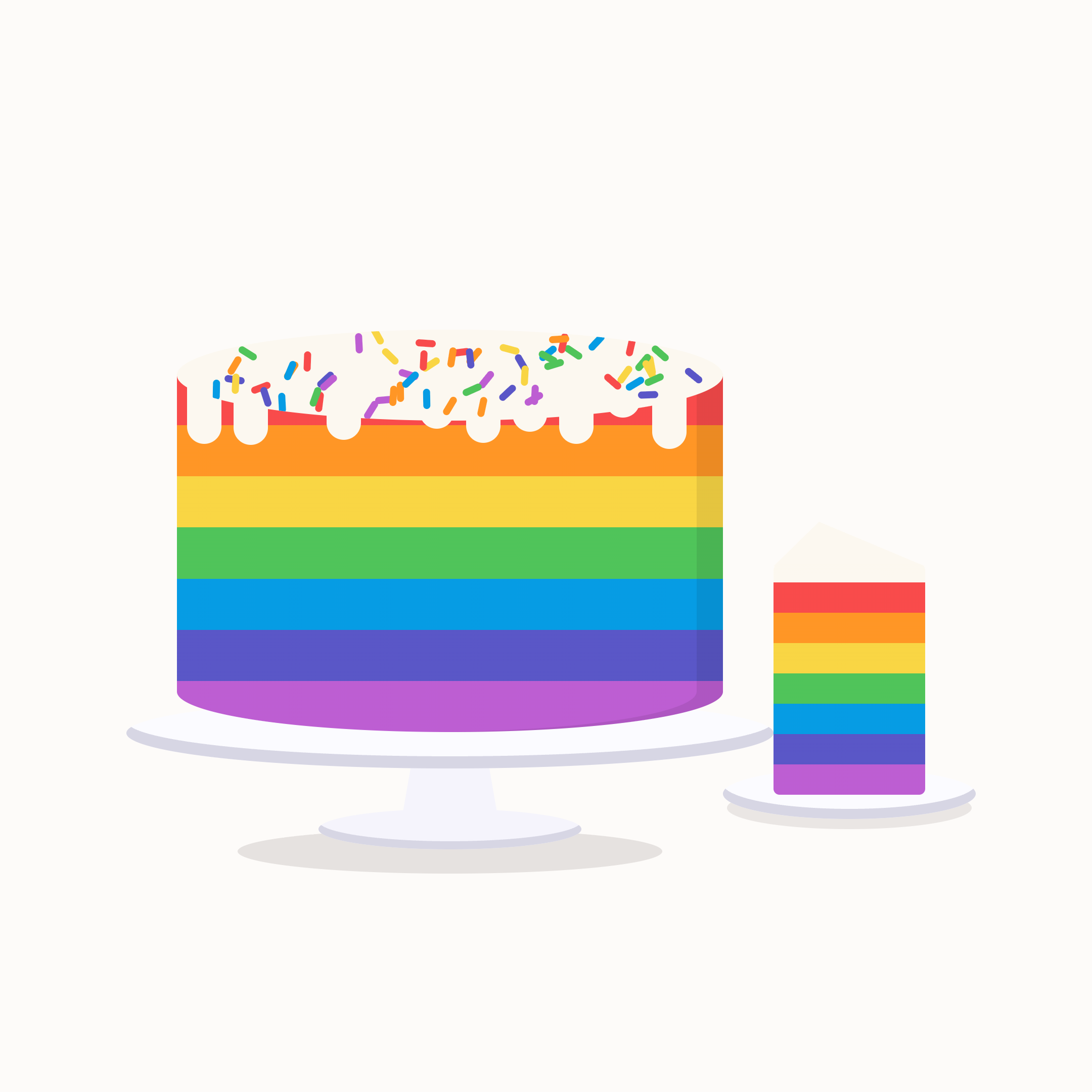 Rainbow Seven Layer Cake