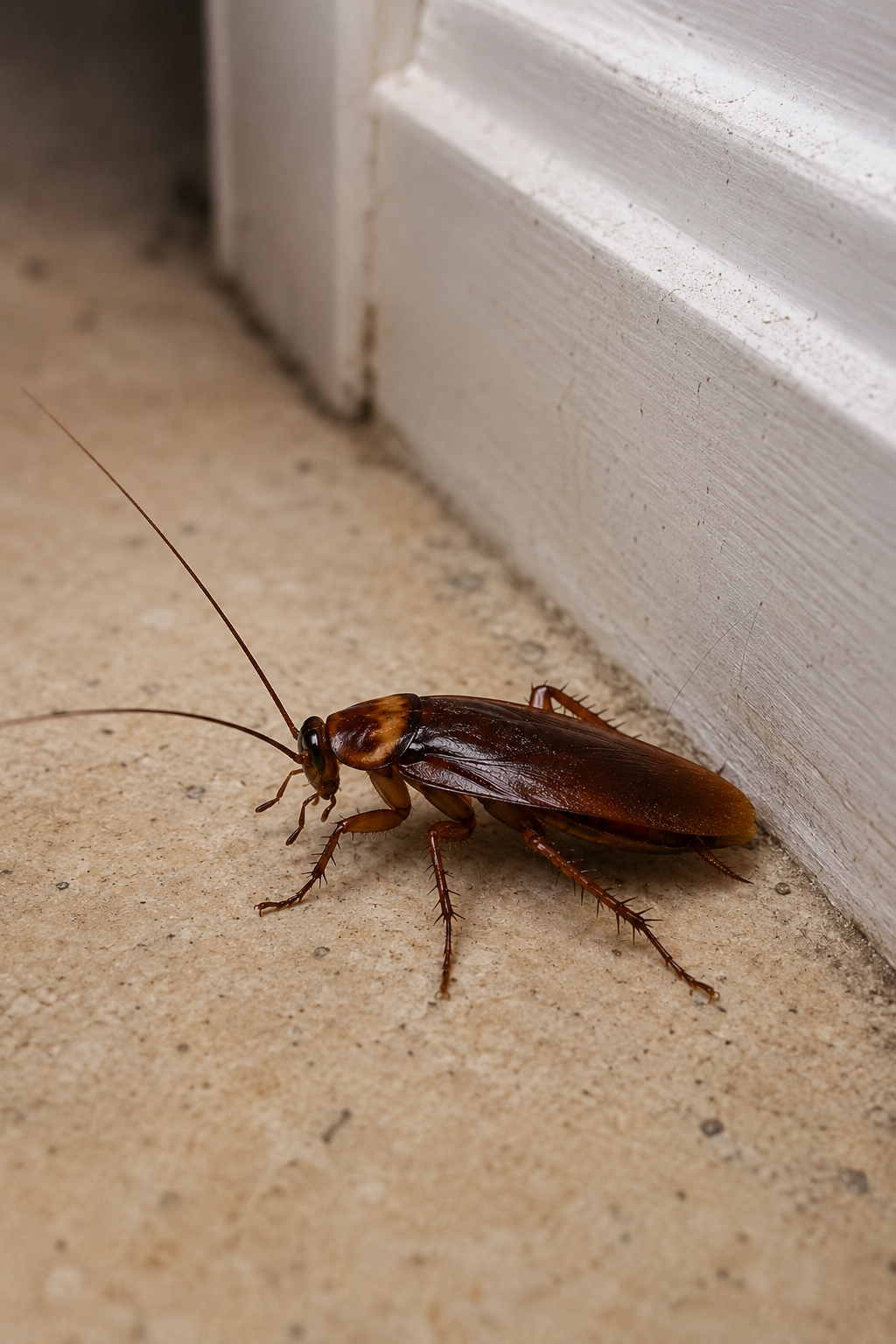 big cockroach on the floor of a home
