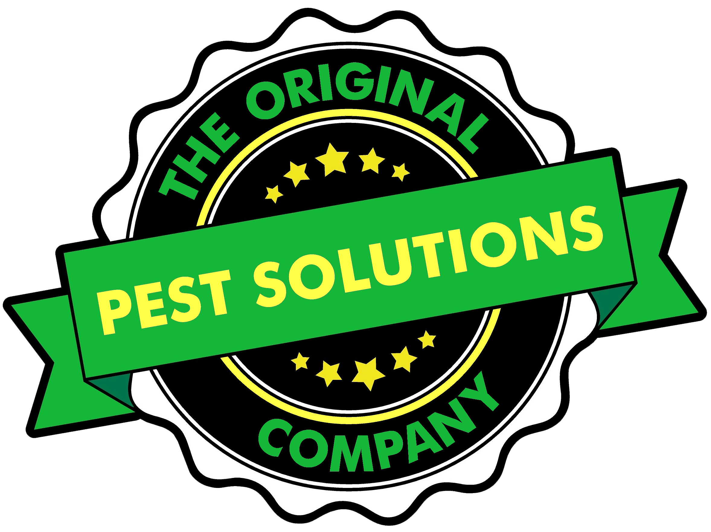 Seal with green and yellow text that reads 'The Original Pest Solutions'.