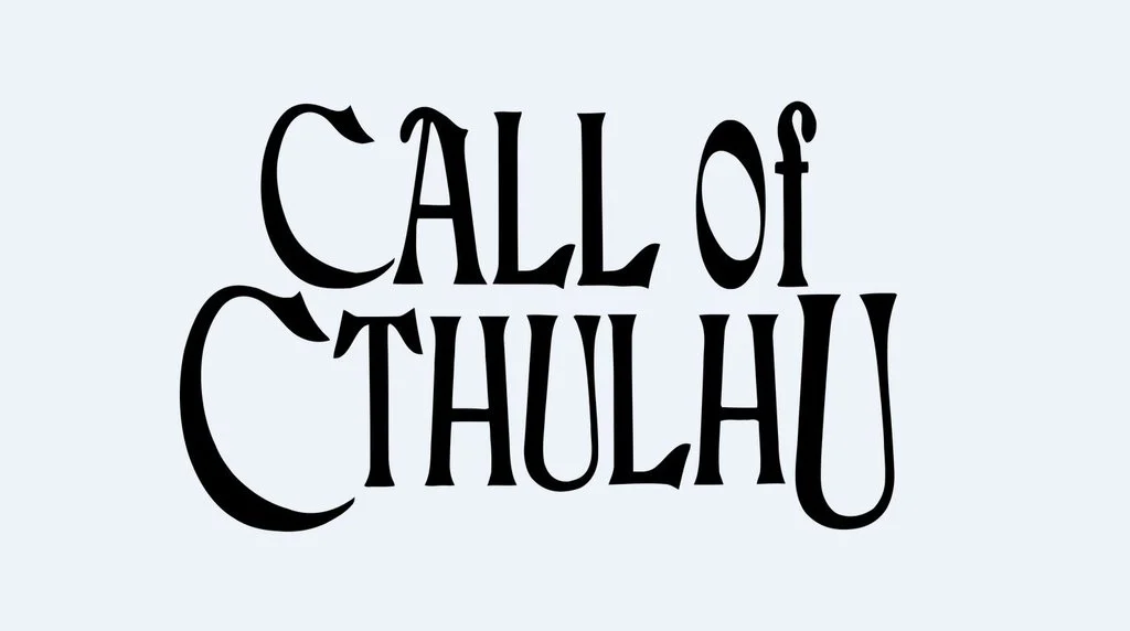Stylized black text on a light background that reads "Call of Cthulhu".