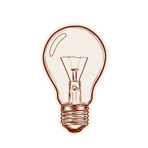 Illustration of a light bulb with a drawing of a person inside it.