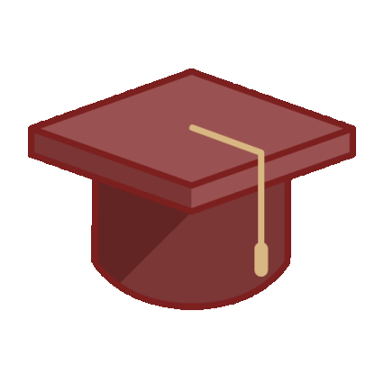 Graduation cap with a tassel