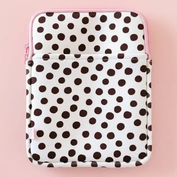 Kindle/E-Reader Sleeve - Black and White Polka Dots