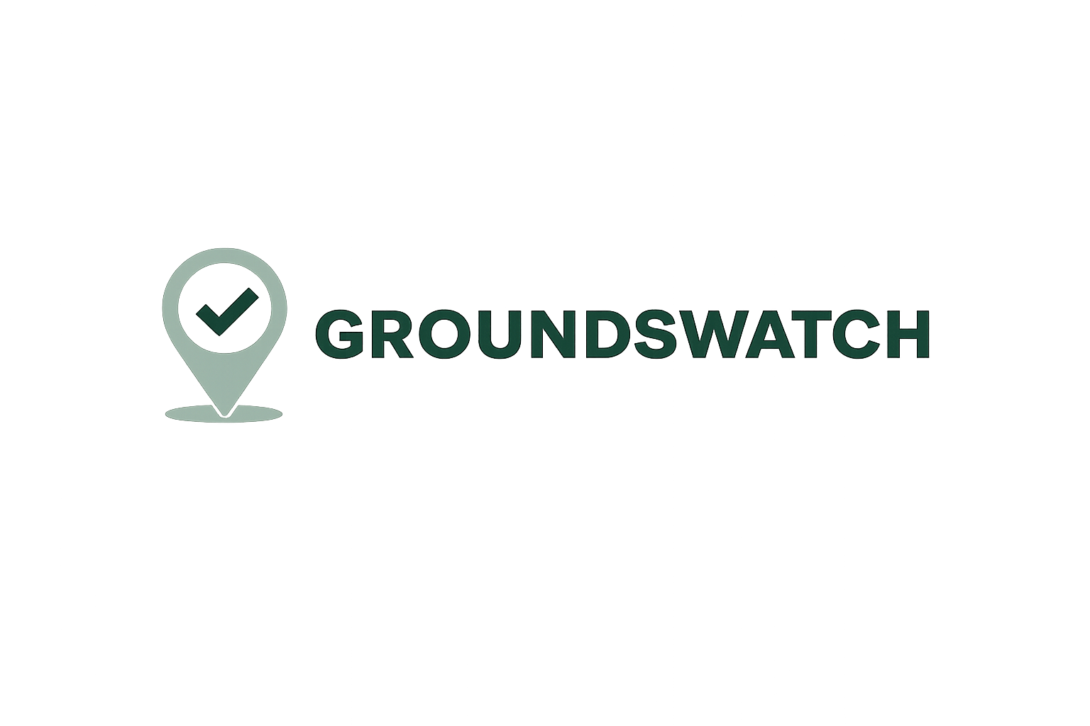 Groundswell logo with a location pin icon and a check mark inside it.