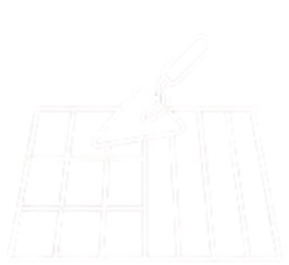 Drawing of a hand using a trowel on a gardening grid.