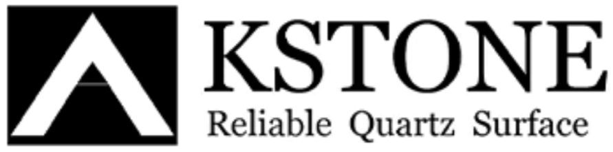 Logo with a stylized letter 'A' in a black square, and the text 'KSTONE' with a tagline 'Reliable Quartz Surface' underneath.