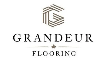 Logo for Grandeur Flooring, featuring a stylized geometric icon above the company name.