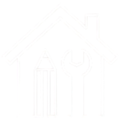 Icon of a house with a pencil and a wrench inside.