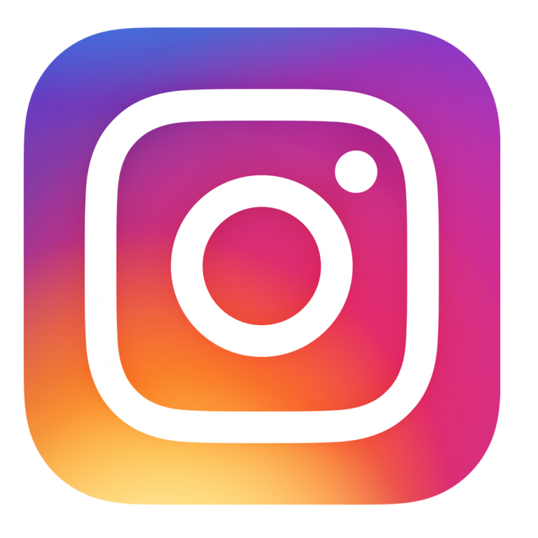 Instagram logo with a colorful gradient background in purple, pink, orange, and yellow.
