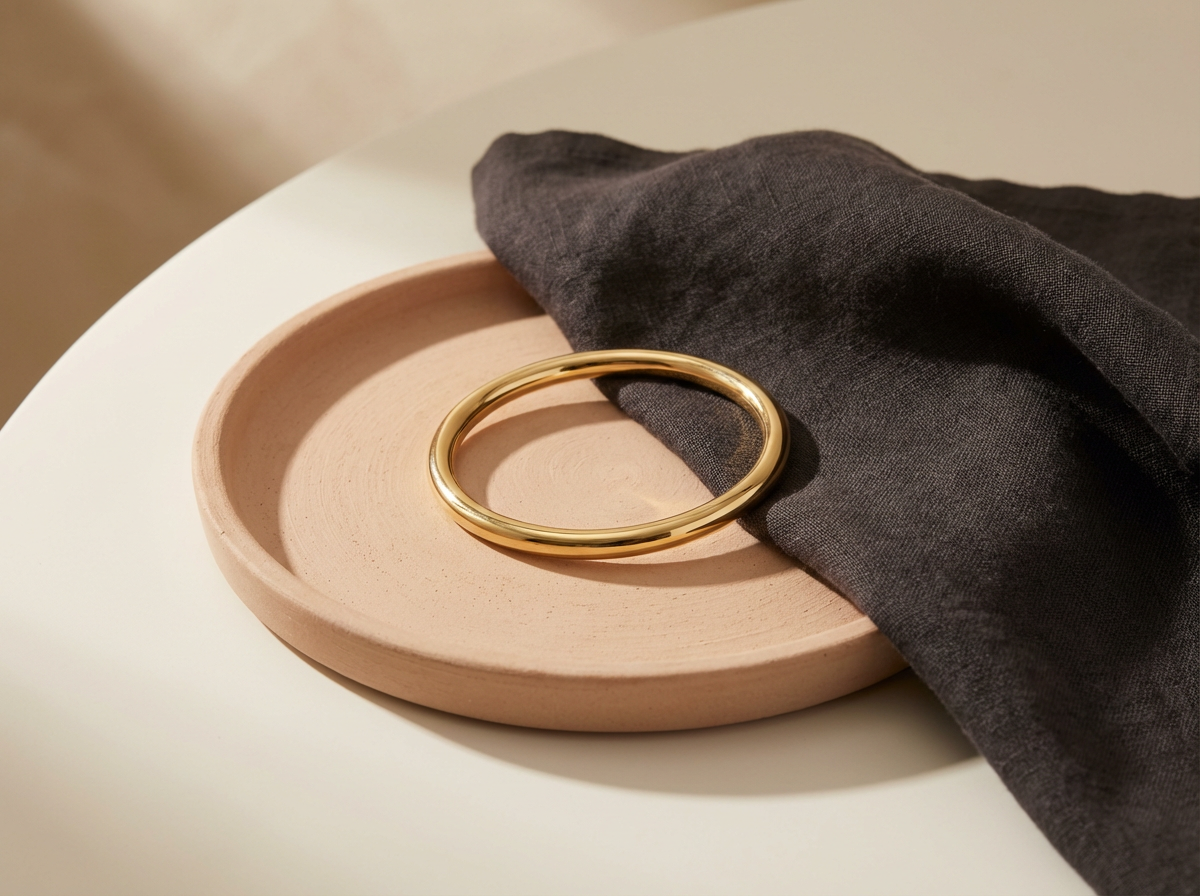 Gold over Silver Bangle Bracelet