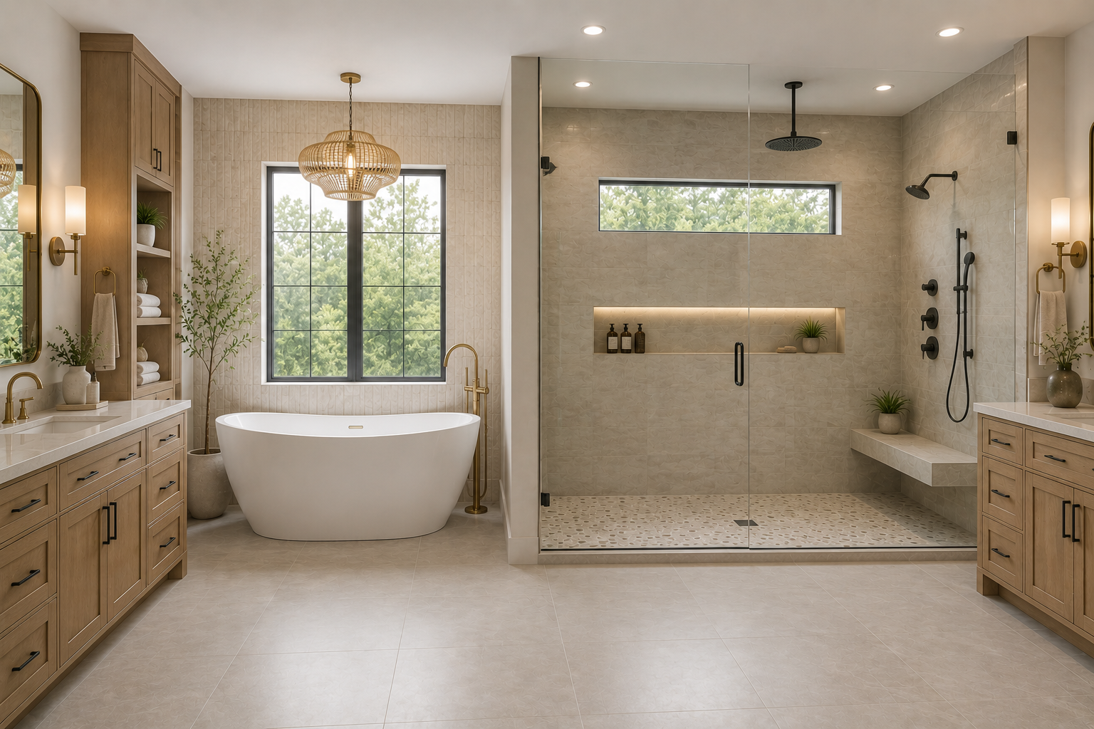 Freestanding Tub vs. XL Shower: What’s Right for Your Modern Primary Bathroom?