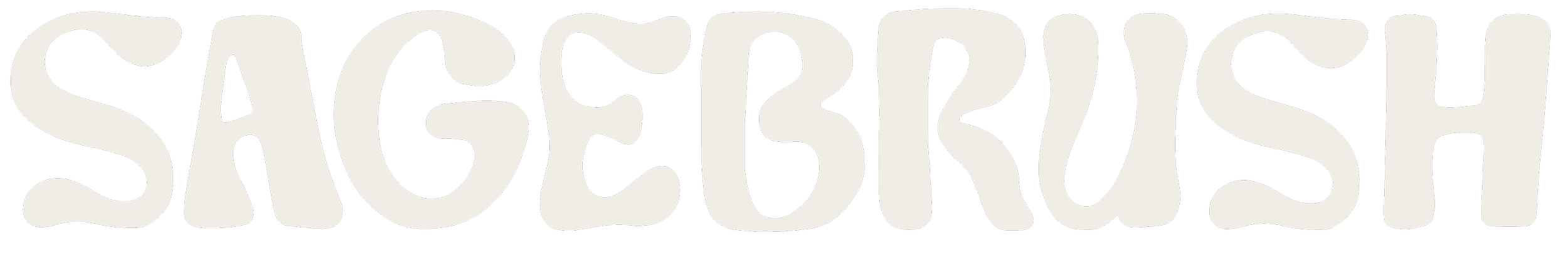 The word 'SAGABUSH' written in bold, irregular white letters on a black background.