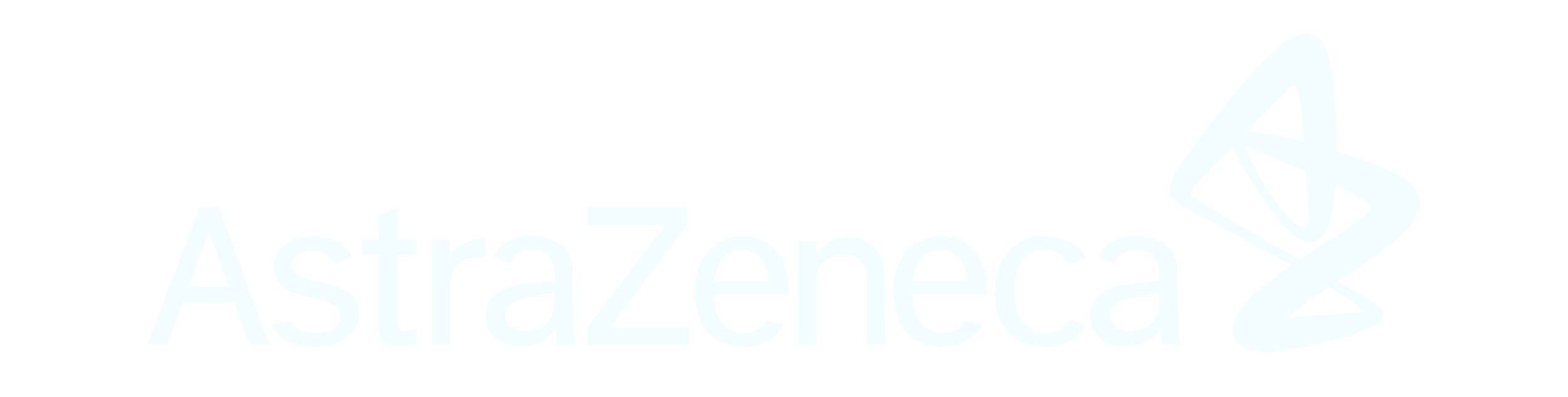 Logo of AstraZeneca with stylized double helix DNA strand.