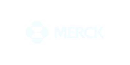 Merck logo with three interconnected circles and the word 'MERCK' on a black background.