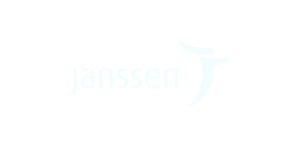 Janssen logo with stylized leaf design on a black background