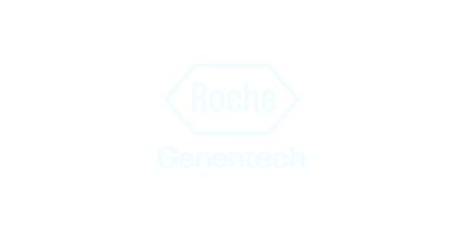 Roche Genentech logo on a black background.