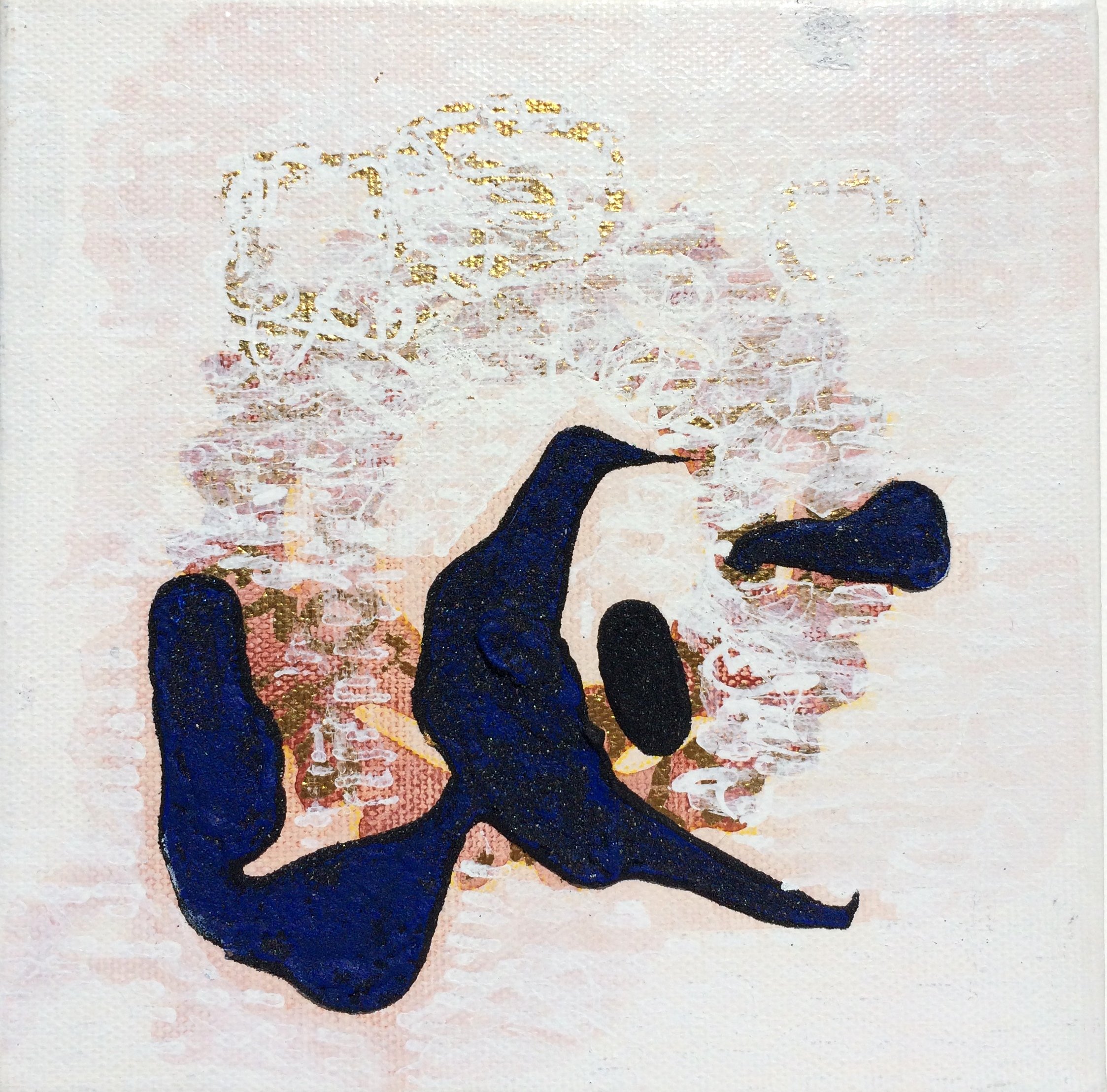 SANGRE Y AZUCAR . Mixta sobre tela. 6"x6"