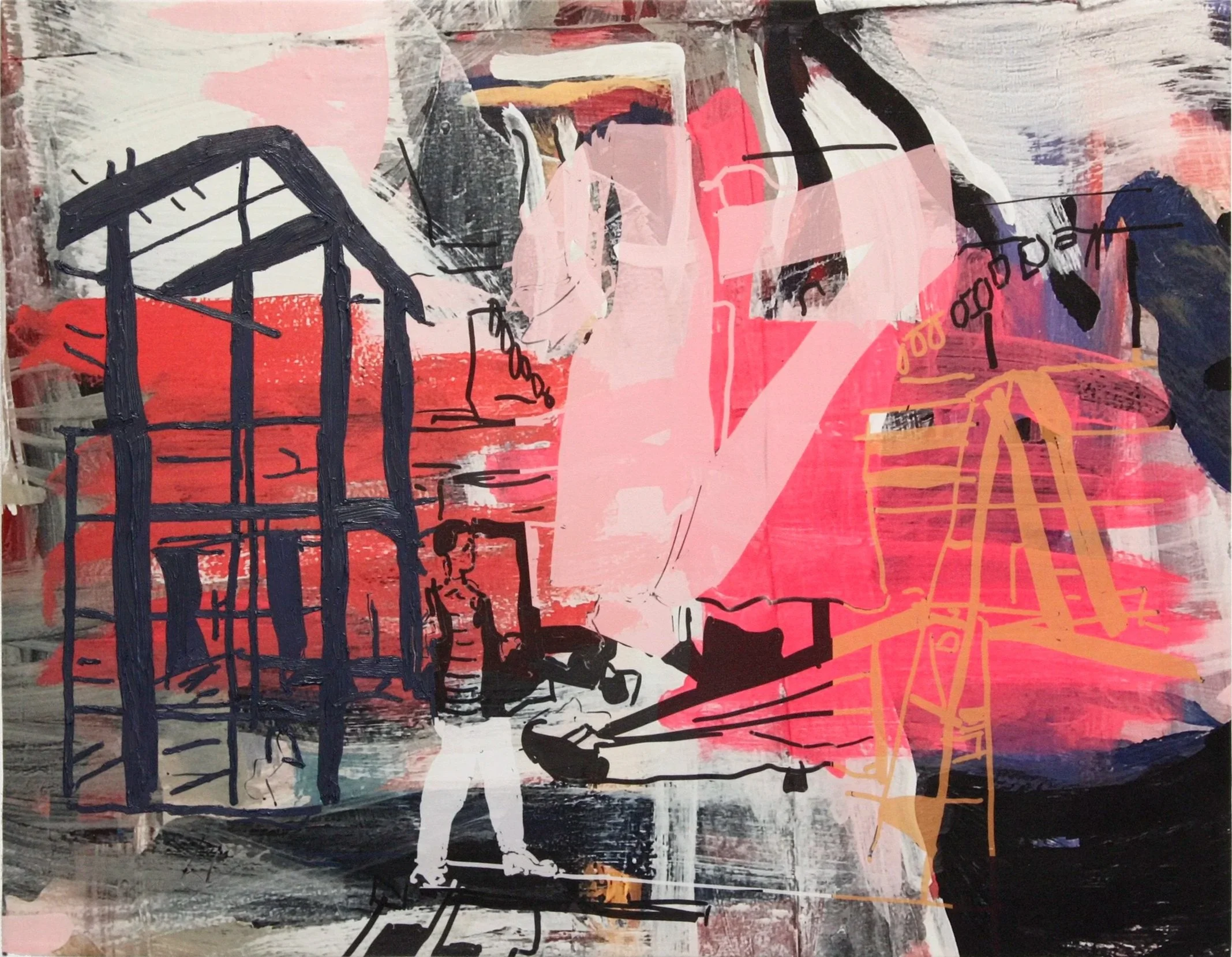 The Luxury of Struggle, 2020 | Oil and inkjet on canvas | 28 in x 36 in.
