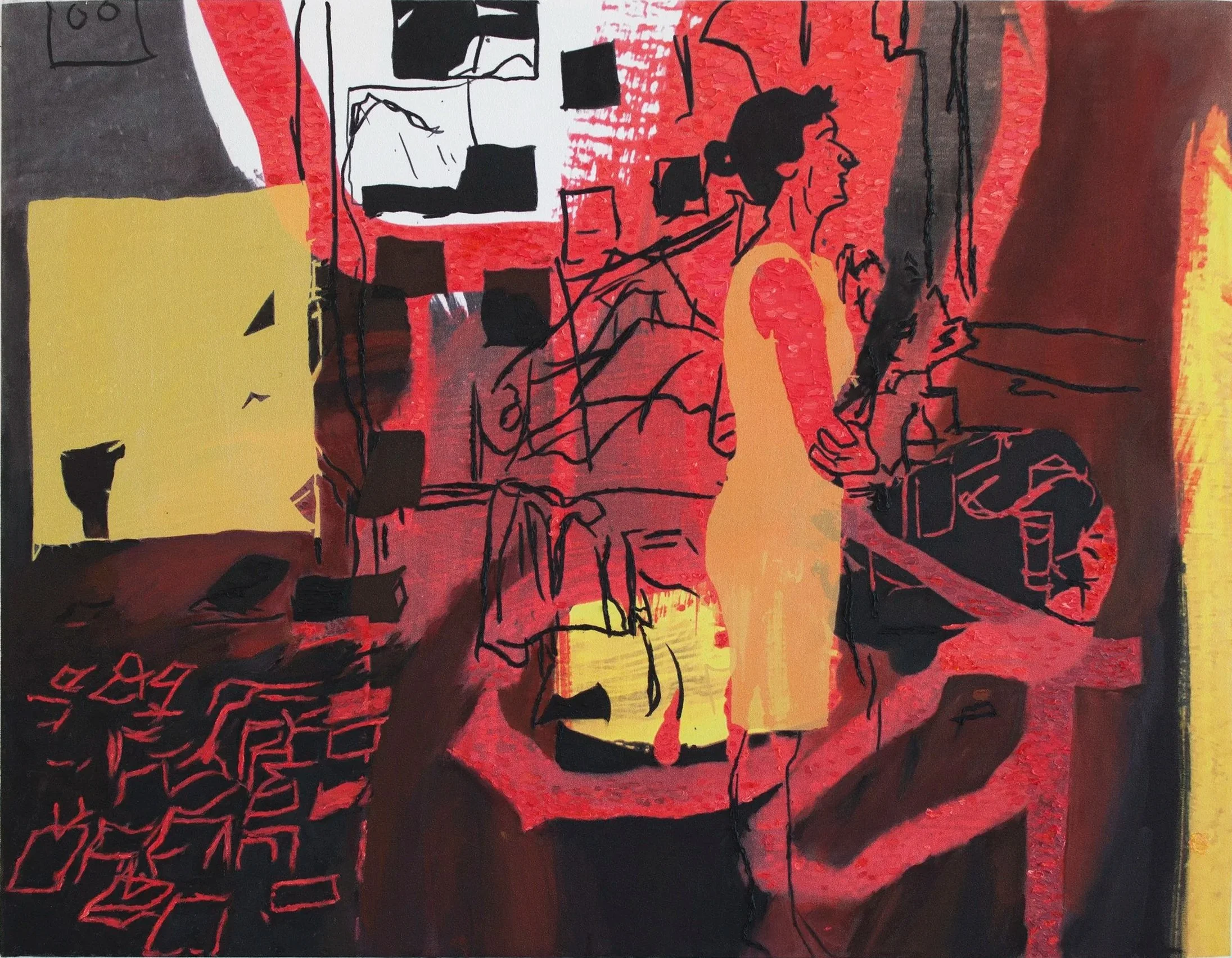 Held, 2020 | Oil, acrylic, and inkjet on canvas | 28 x 36 in.