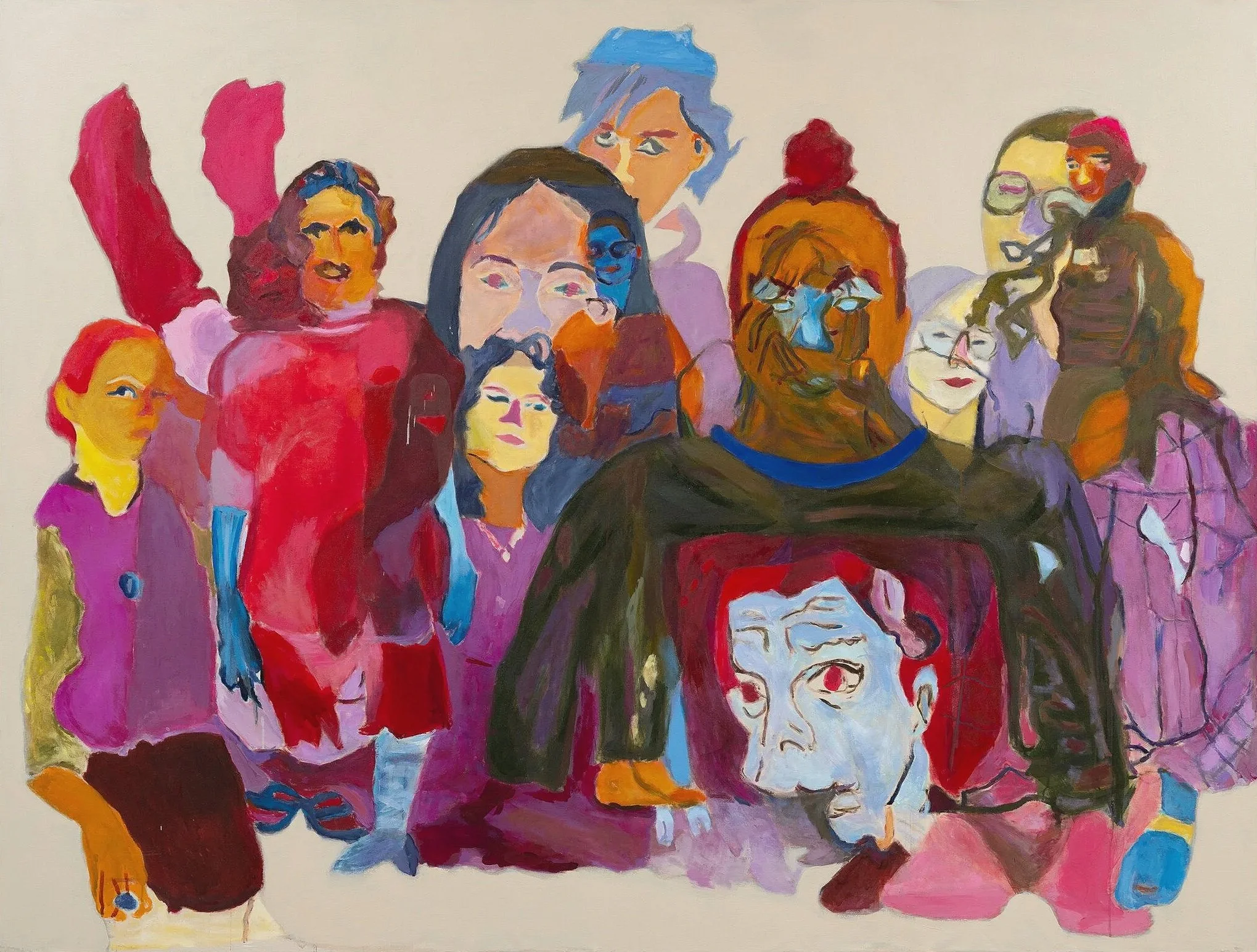 Optimistic Power vs the Dystopian Self, 2023 | Oil, Flashe and acrylic on canvas | 69 x 96 in.