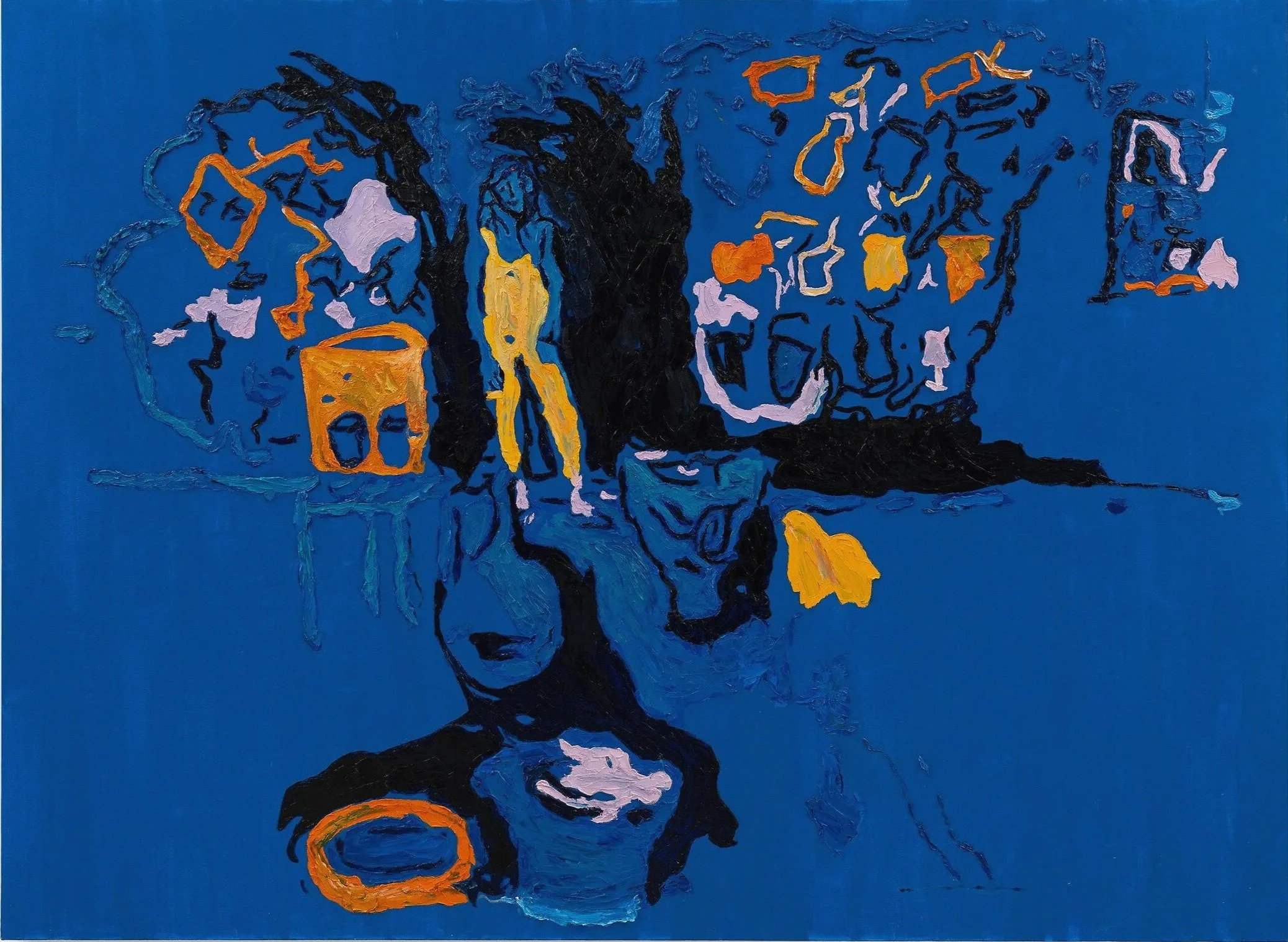 Places to Find a Post-Truth Identity, 2023 | Oil and Flashe on canvas | 58 x 79 in.