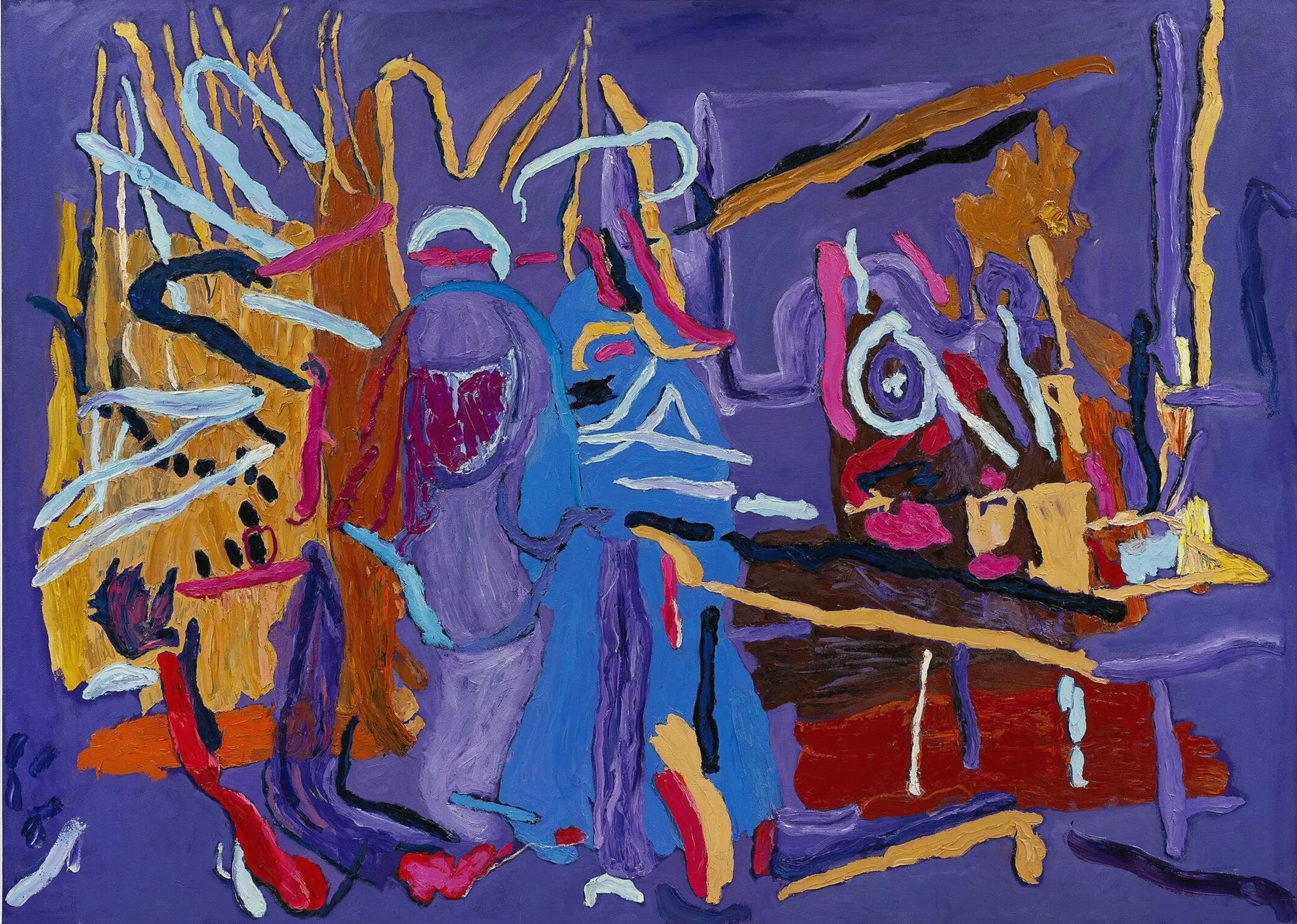 Unplanned Disappearance, 2023 | Oil, Flashe and acrylic on canvas | 64 x 89 in.