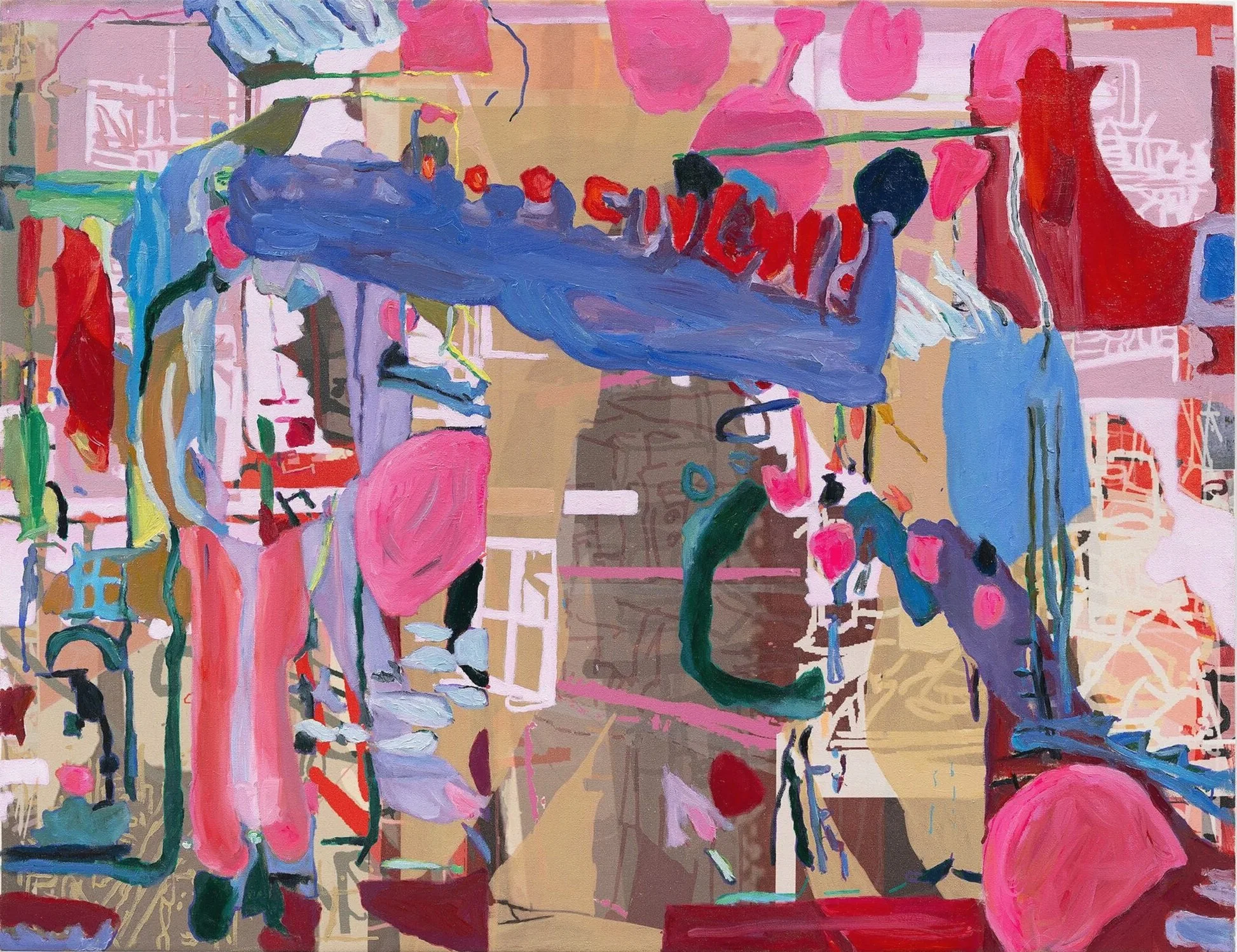 Meaning Not Deducible, 2024 | Oil and Inkjet print on canvas | 28 x 36 in.