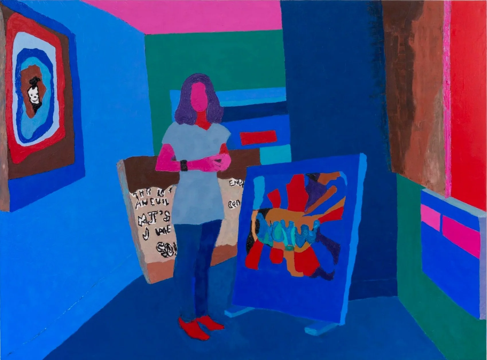 Rochelle in Her Studio, 2015–2016 | Oil on canvas | 65 in x 87 in.