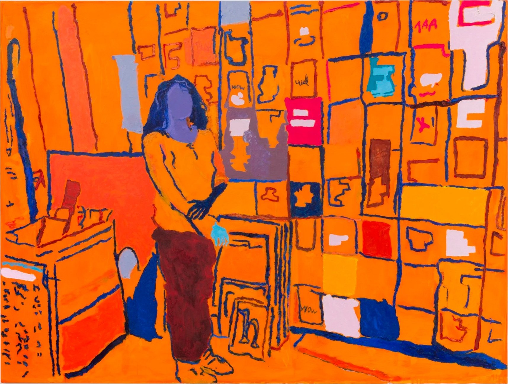Carol in Her Studio, 2016 | Flashe and oil on canvas | 66 in x 87 in.