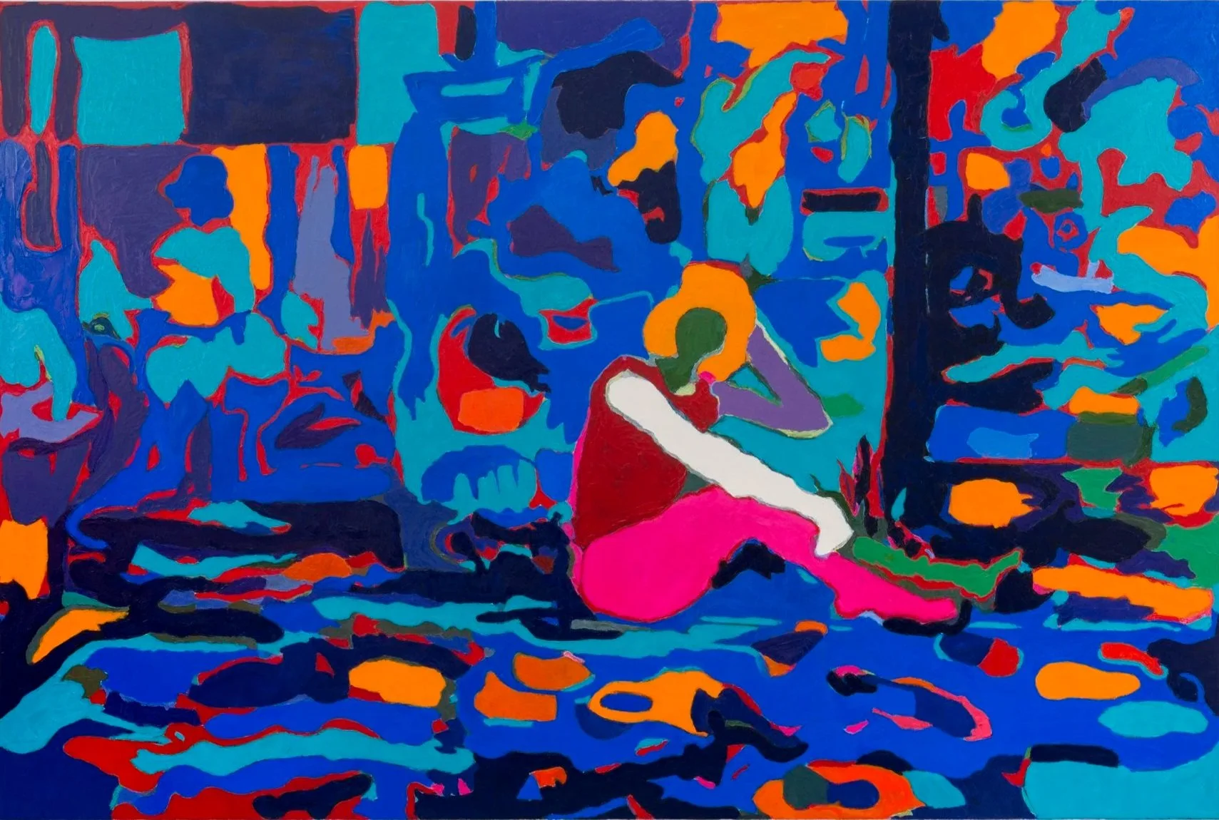 Cecily in Her Studio, 2014–2016 | Oil on canvas | 62 in x 92 in.