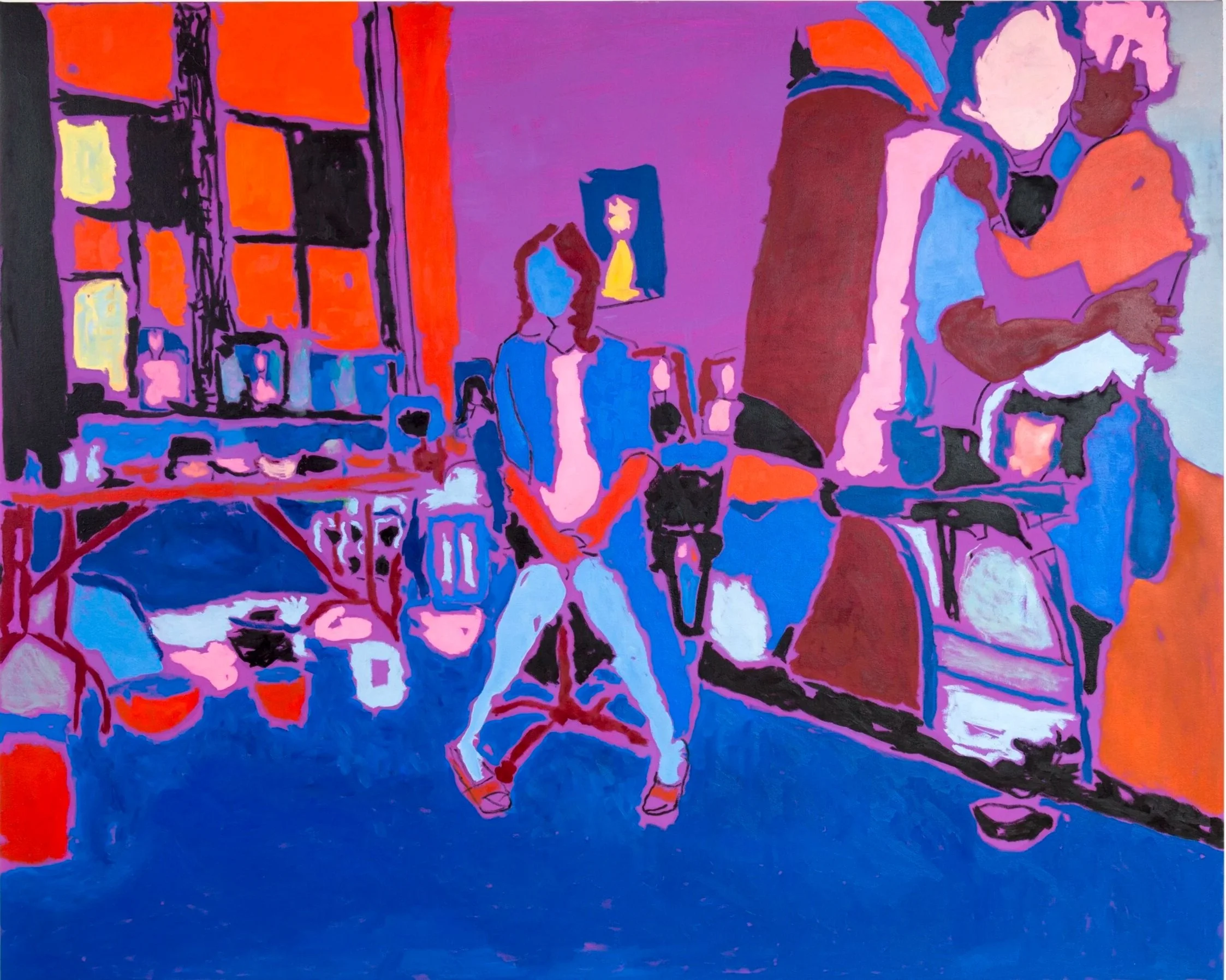 Chantal in Her Studio, 2014 | Flashe and oil on canvas | 64 in x 80 in.