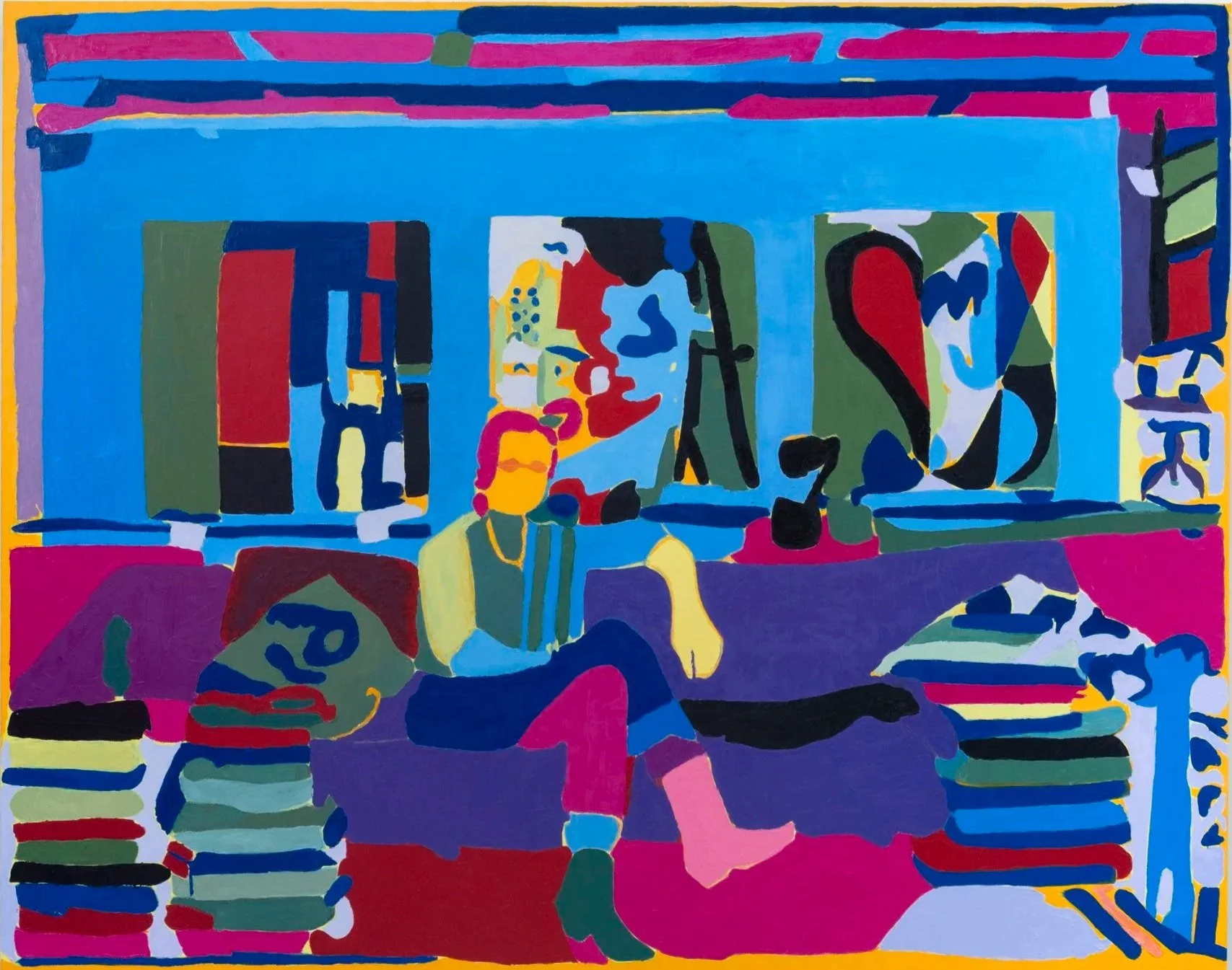 Charline in Her Studio, 2014–2016 | Oil on canvas | 65 in x 82 in.