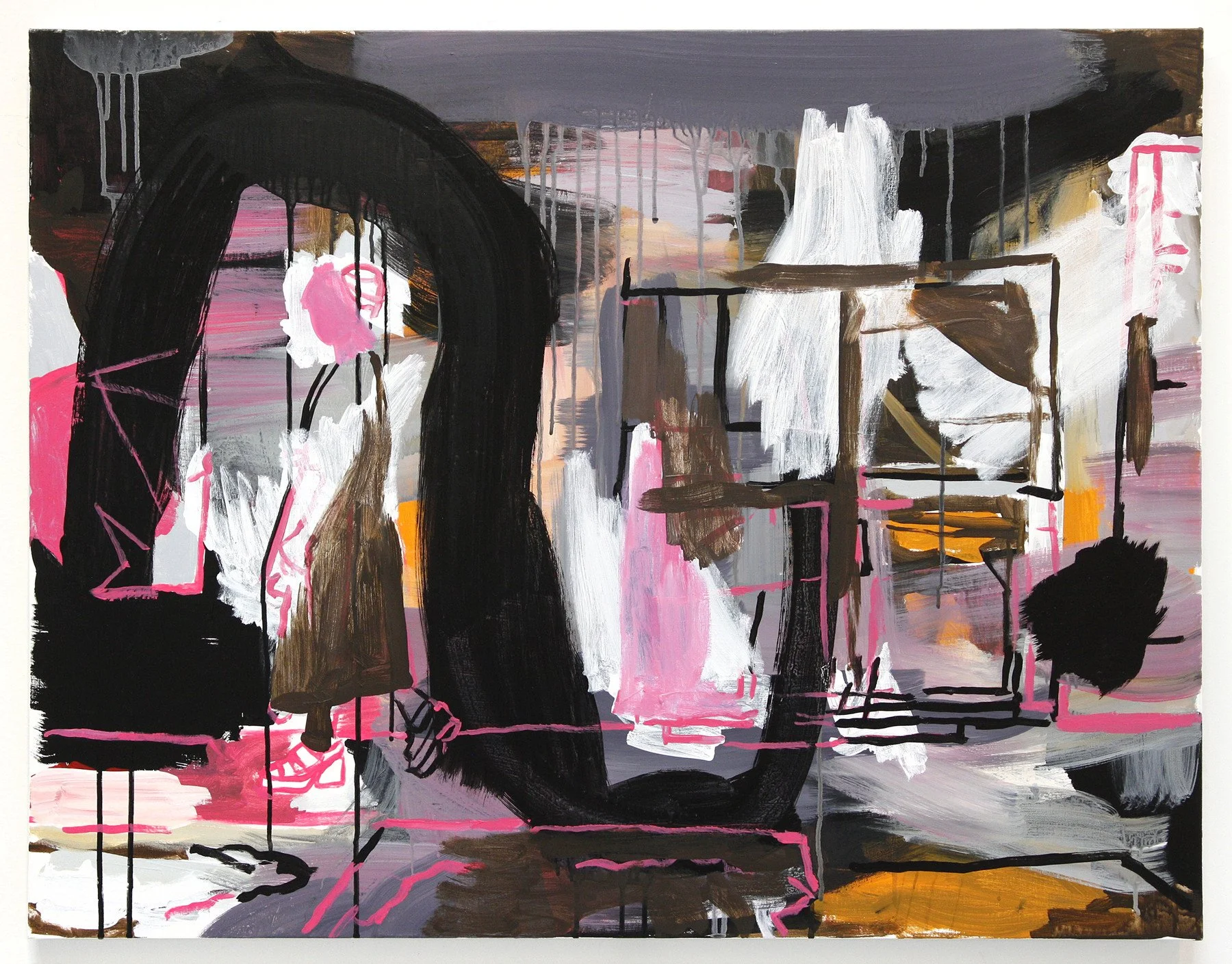 Sarah in Her Studio, 2019 | Acrylic on canvas | 28 in x 36 in.