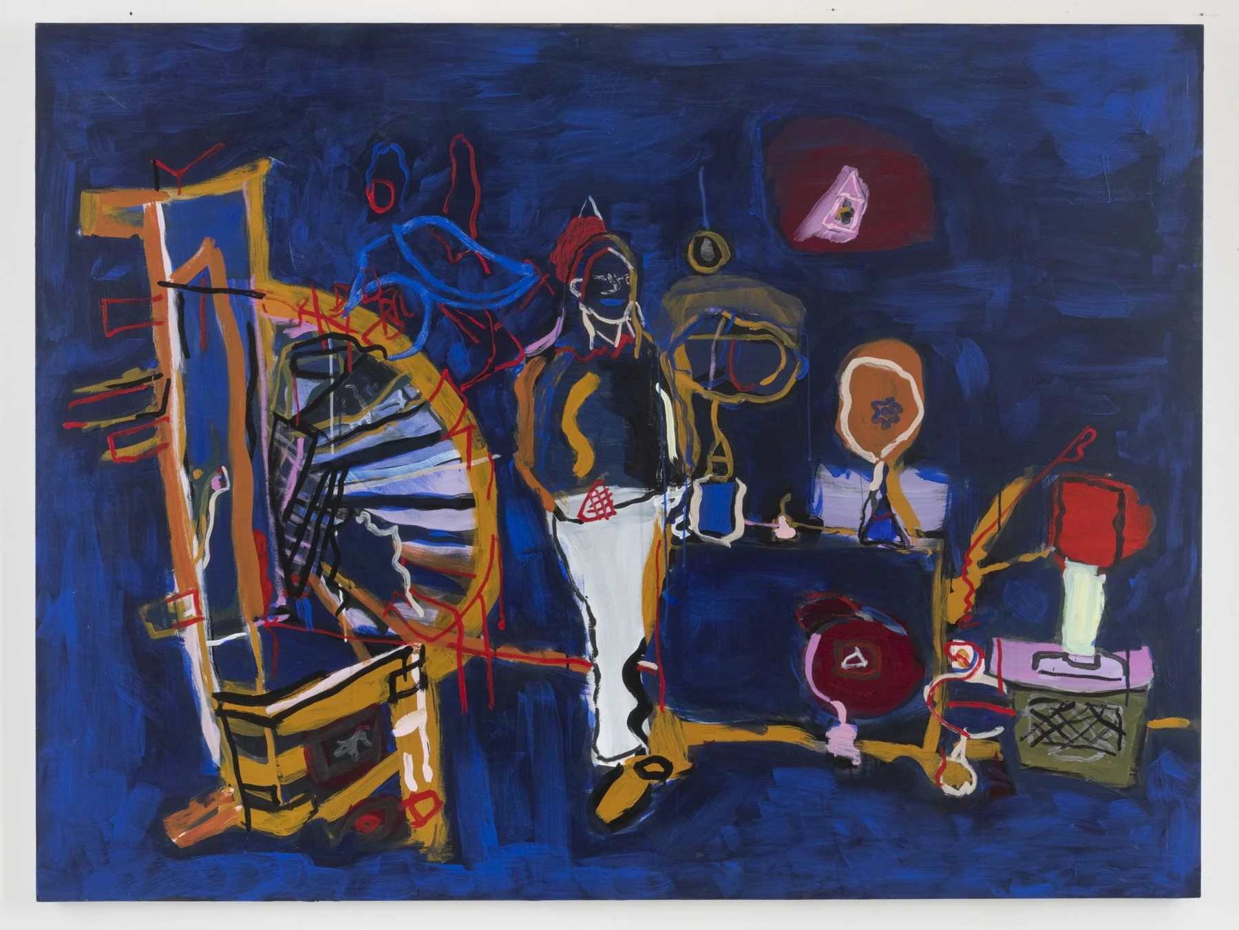 Michelle in Her Studio, 2018 | Acrylic on linen | 48 in x 64 in.