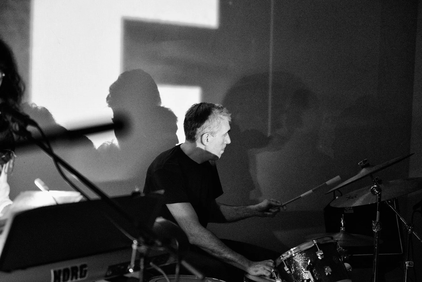 Adam on the drums