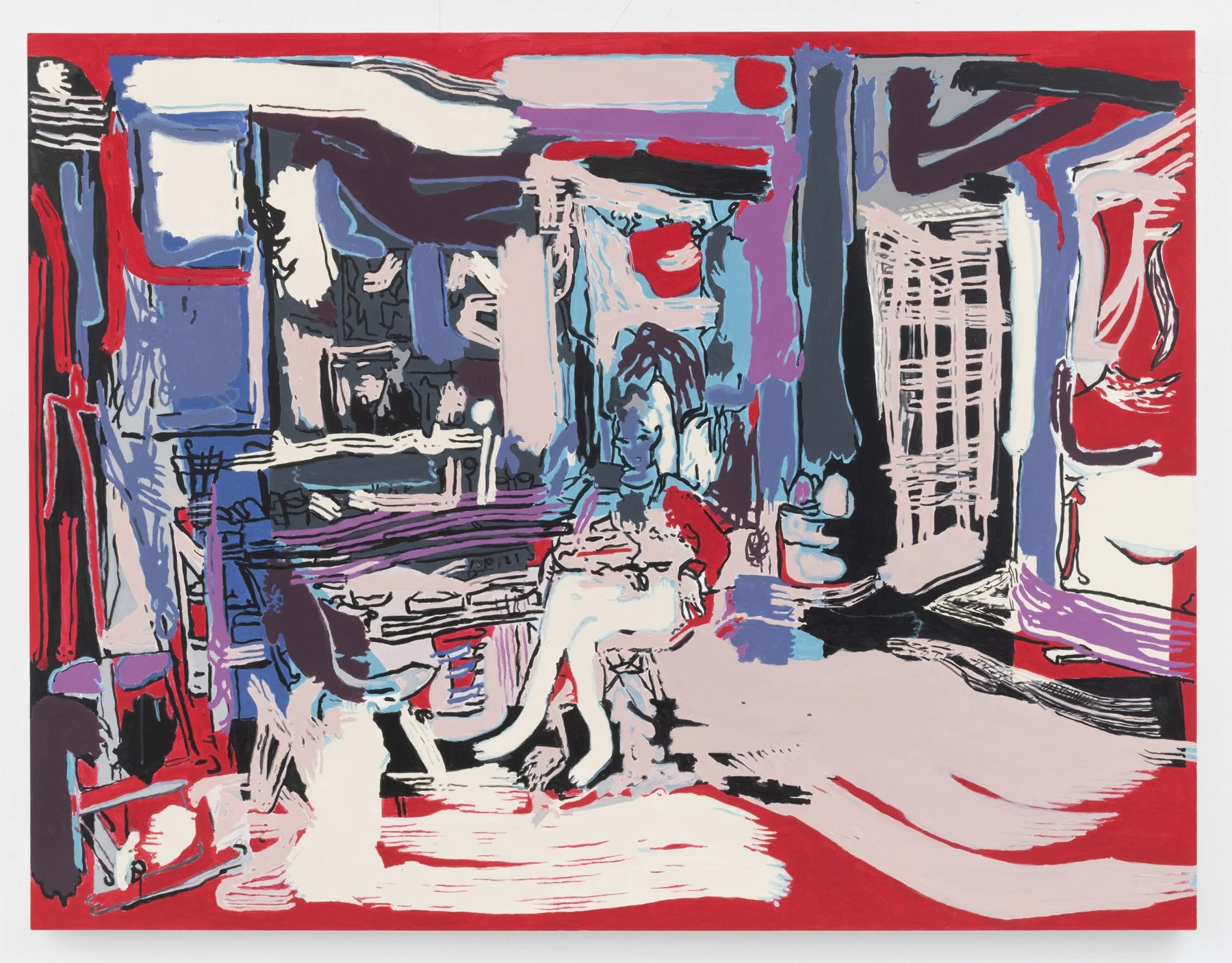 Patricia in Her Studio 2, 2019 | Flashe and acrylic on canvas | 54 in x 70 in.