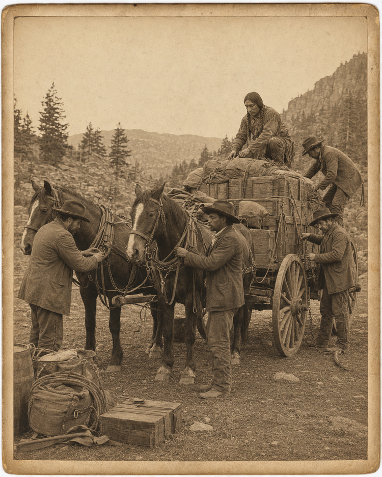 The Passage Crew loading a freight wagon