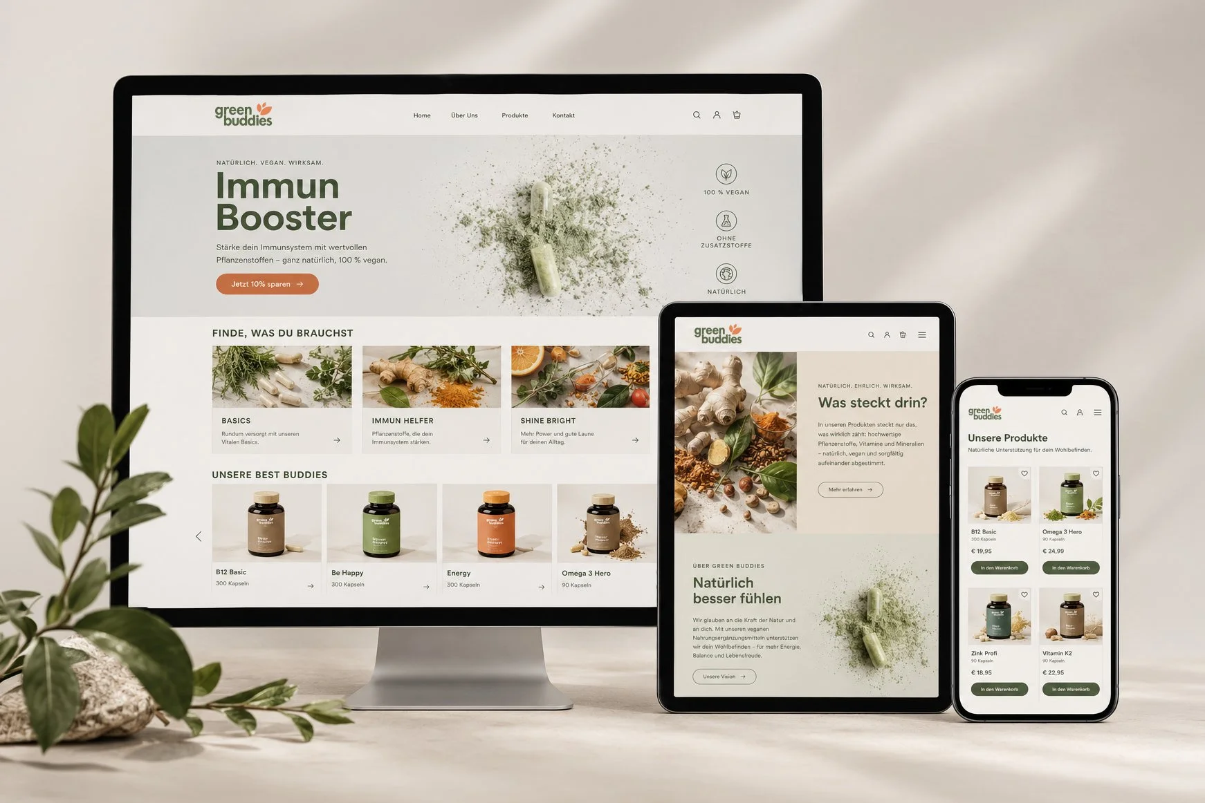 green buddies | Supplements | Websitekonzept