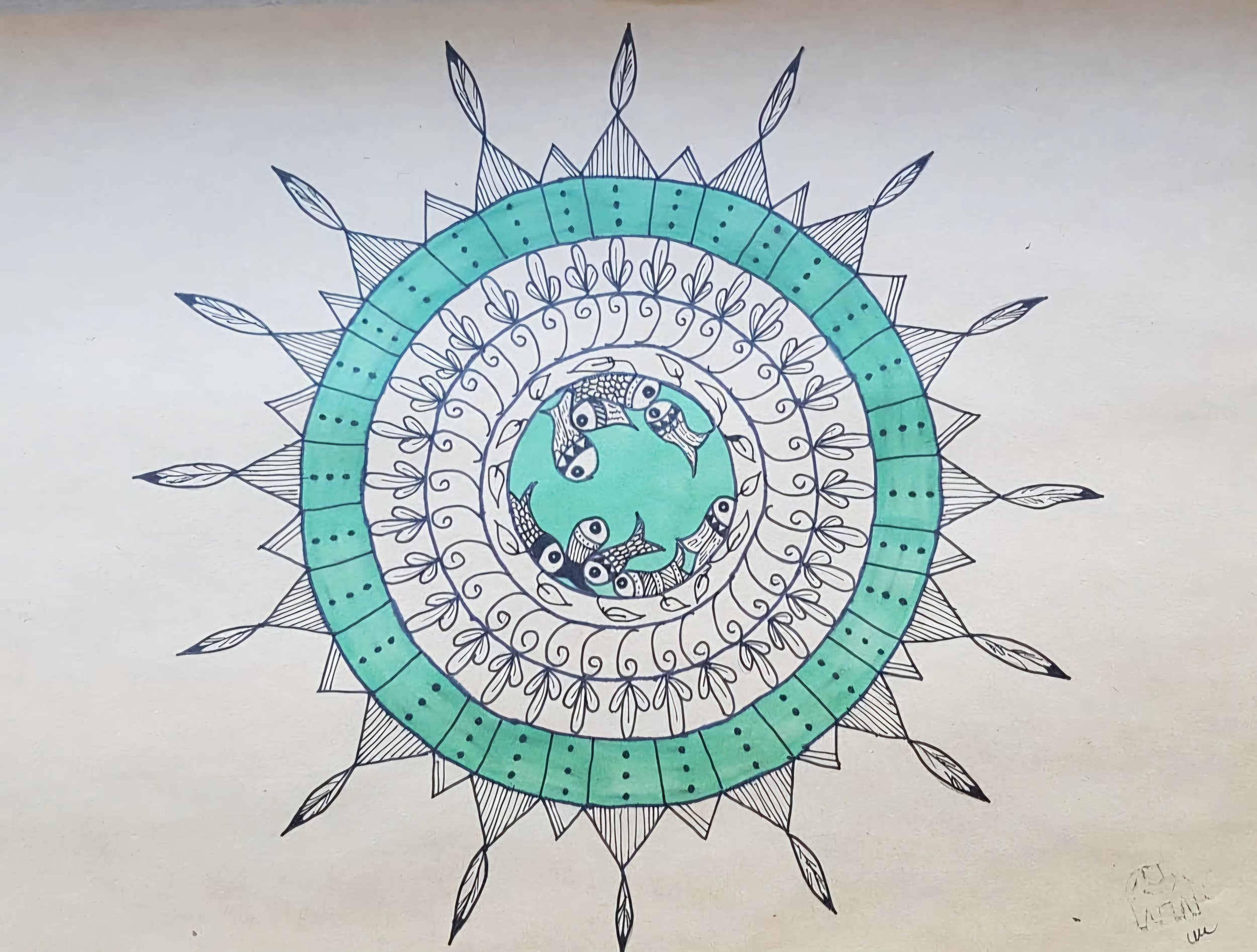 in it together - 7.75" x 11.5" - ink, markers, reclaimed paper